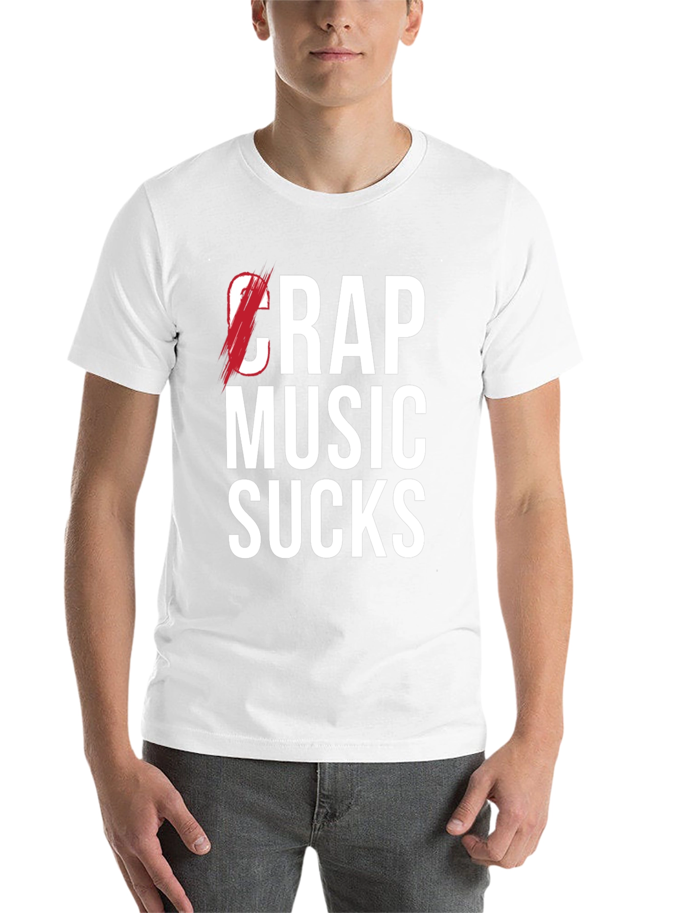 Black Crap Music Sucks Graphic Tee view 14