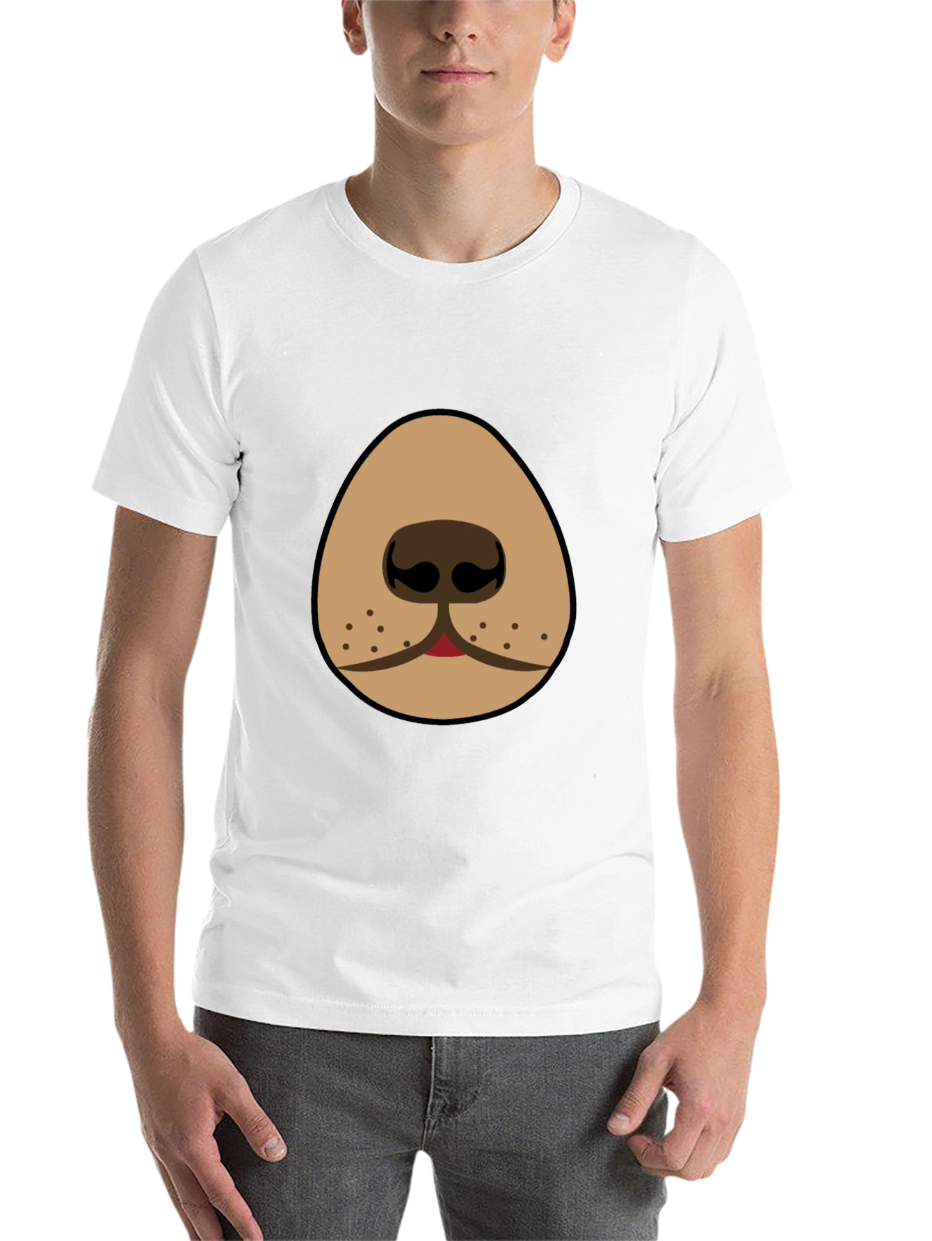 Black Funny Dog Nose Graphic T-Shirt - Black view 14