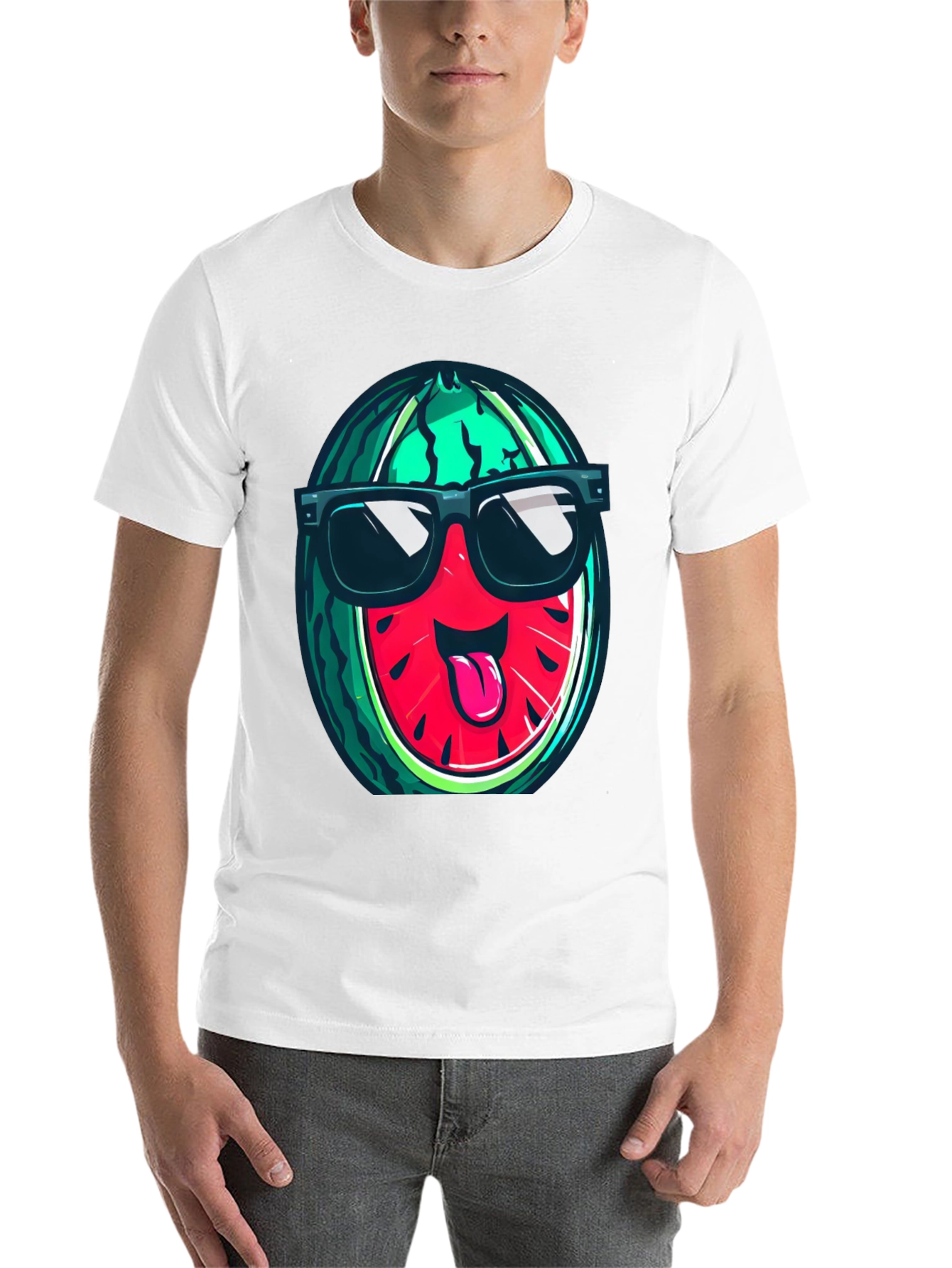 Black Cool Watermelon Graphic T-Shirt view 14