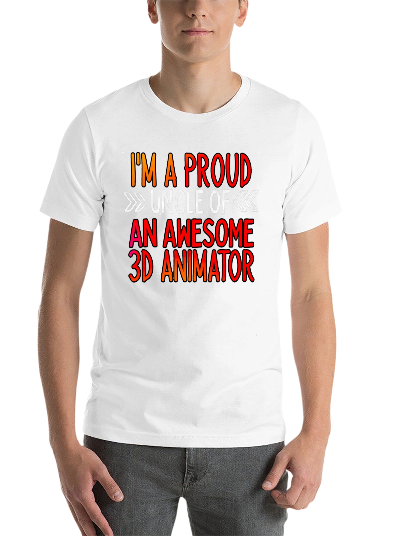 Black Proud Uncle 3D Animator T-Shirt view 14