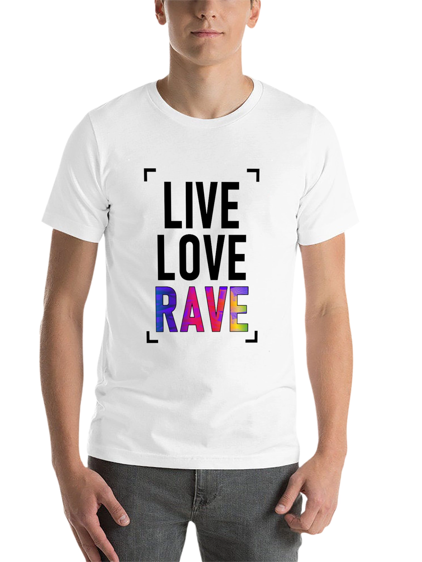 Black Live Love Rave Graphic Tee - Trendy Black T-Shirt view 14