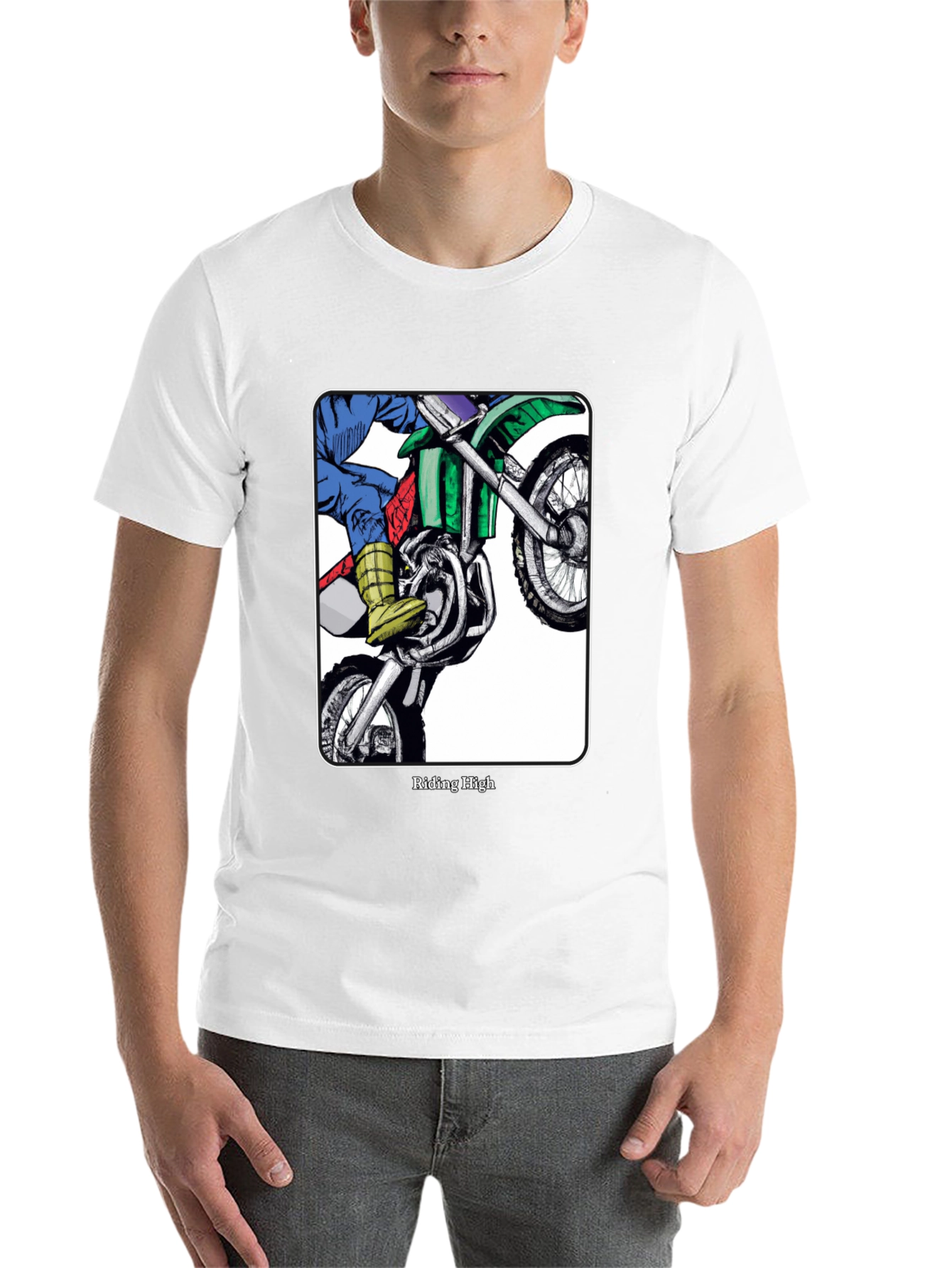 Black Riding High Motorcycle Graphic Tee - Black view 14