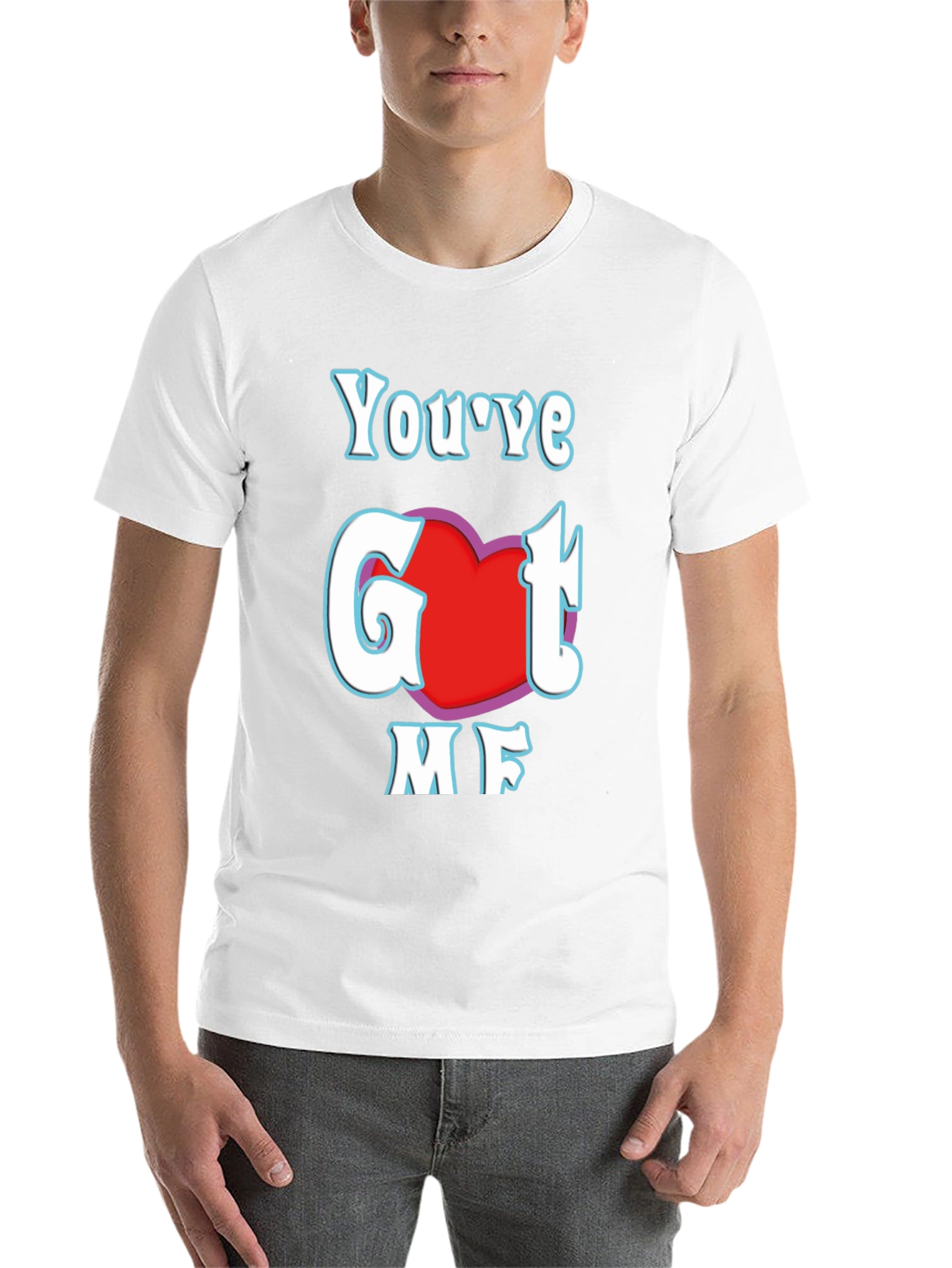Black You've Got Me T-Shirt - Red Heart Design view 14