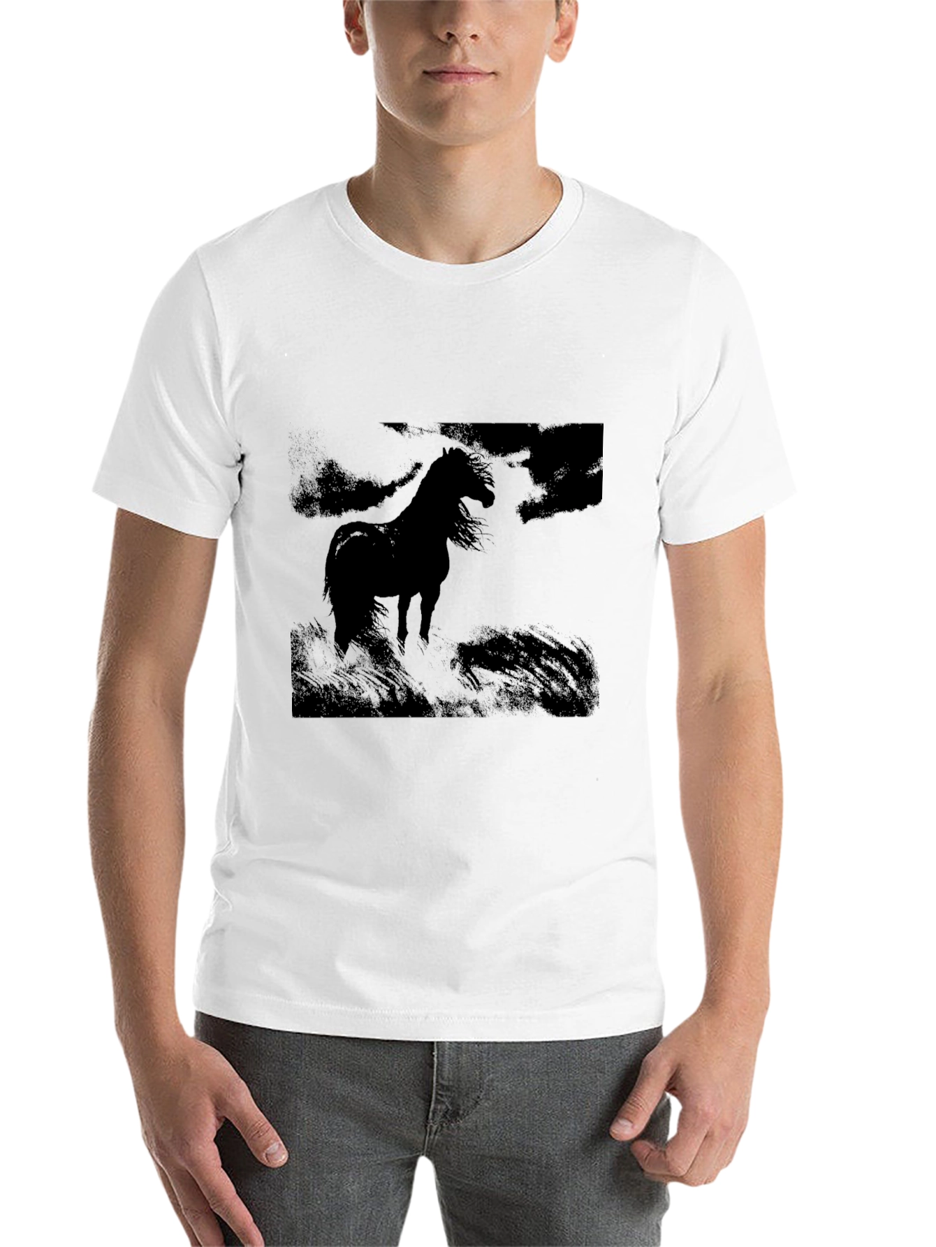 Black Black Horse Graphic Tee - Men's Stylish Casual Top view 14