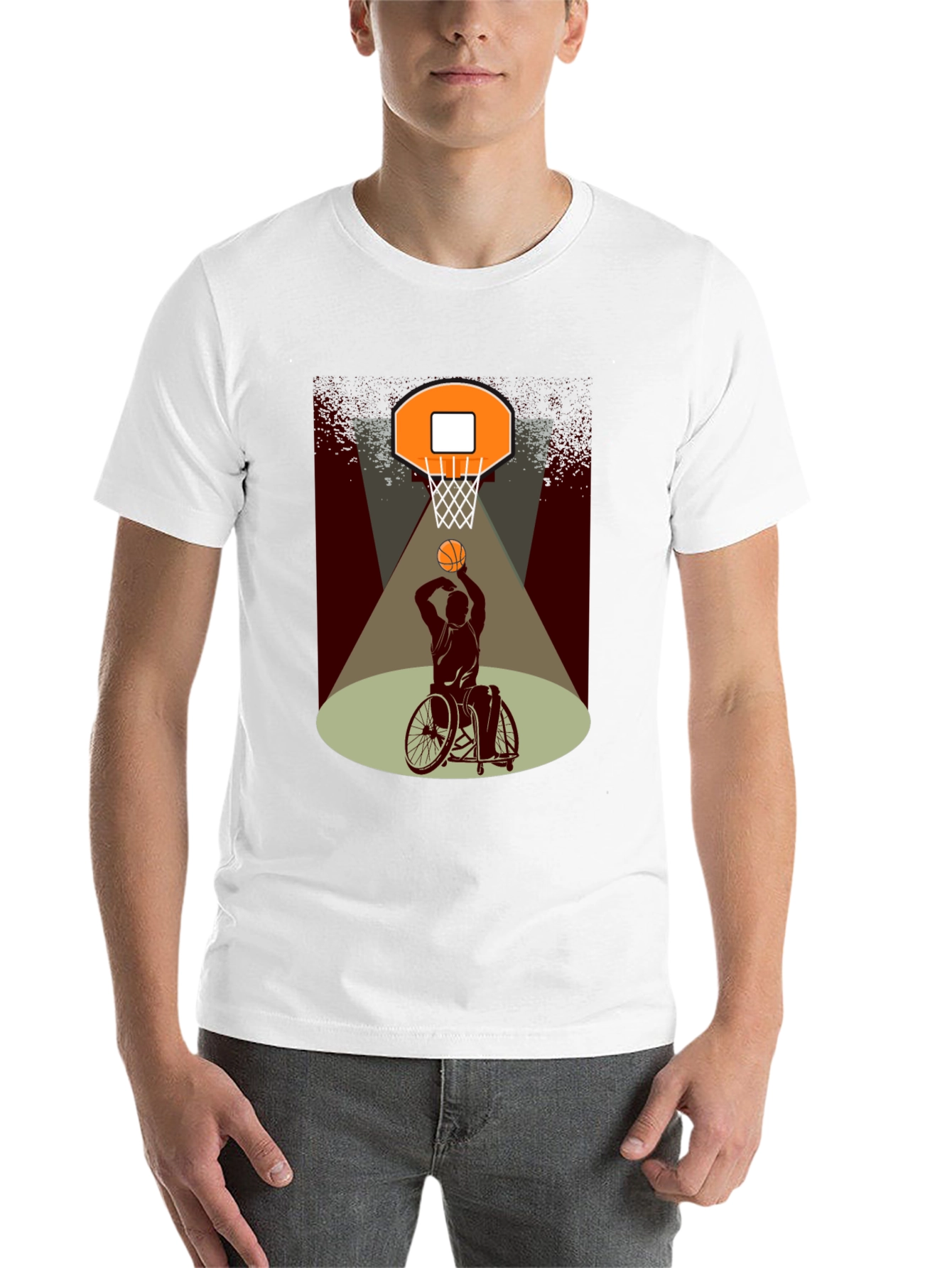 Black Wheelchair Basketball Graphic T-Shirt view 14