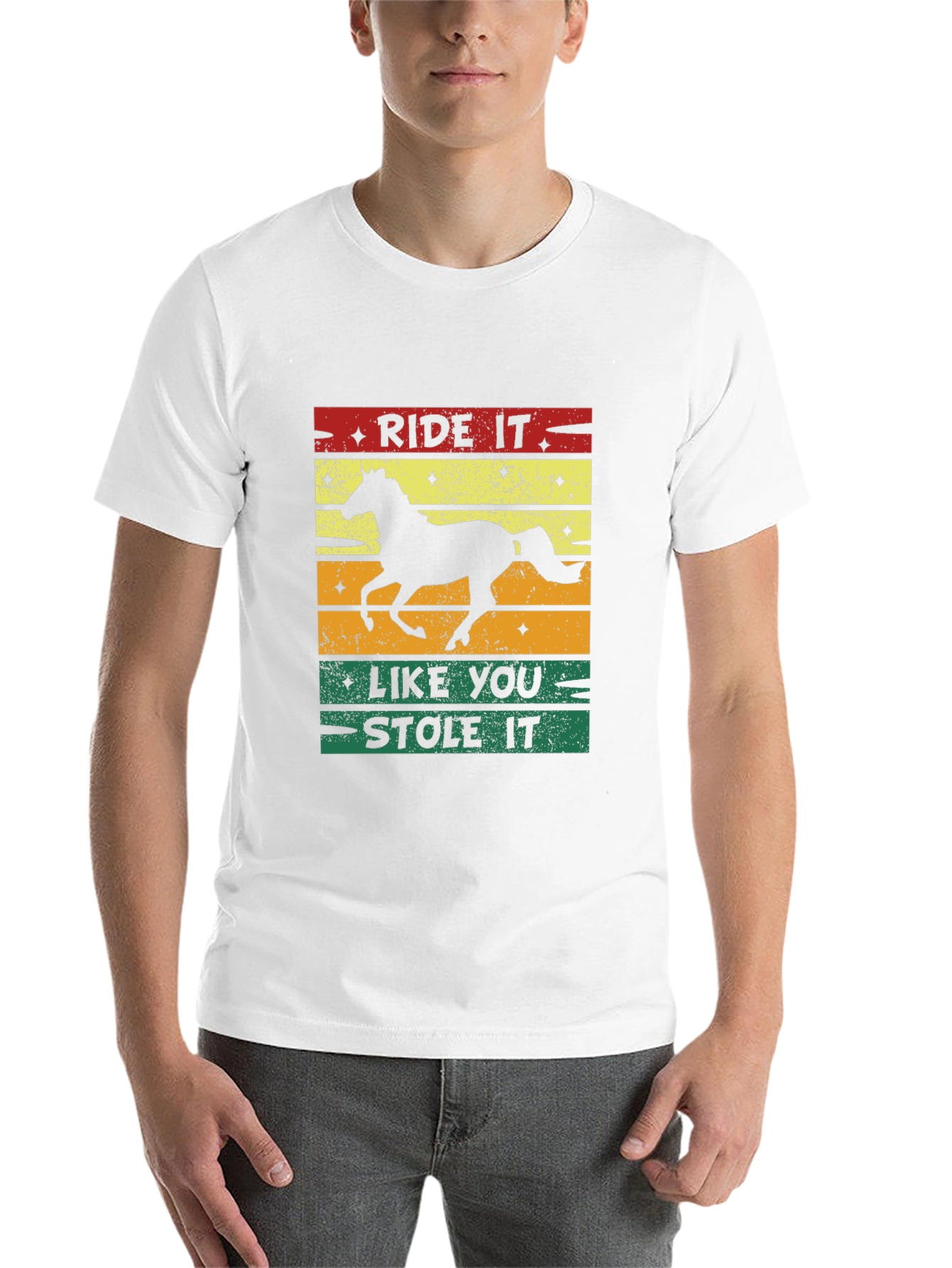 Black Ride It Like You Stole It Horse Graphic T-Shirt view 14
