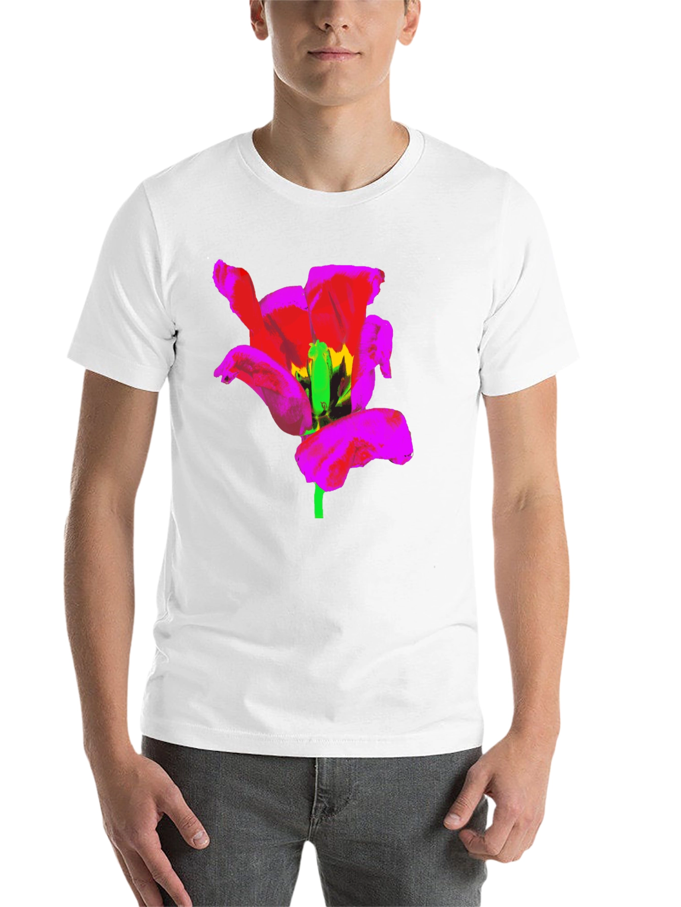 Black Bold Flower Graphic Black T-Shirt view 14
