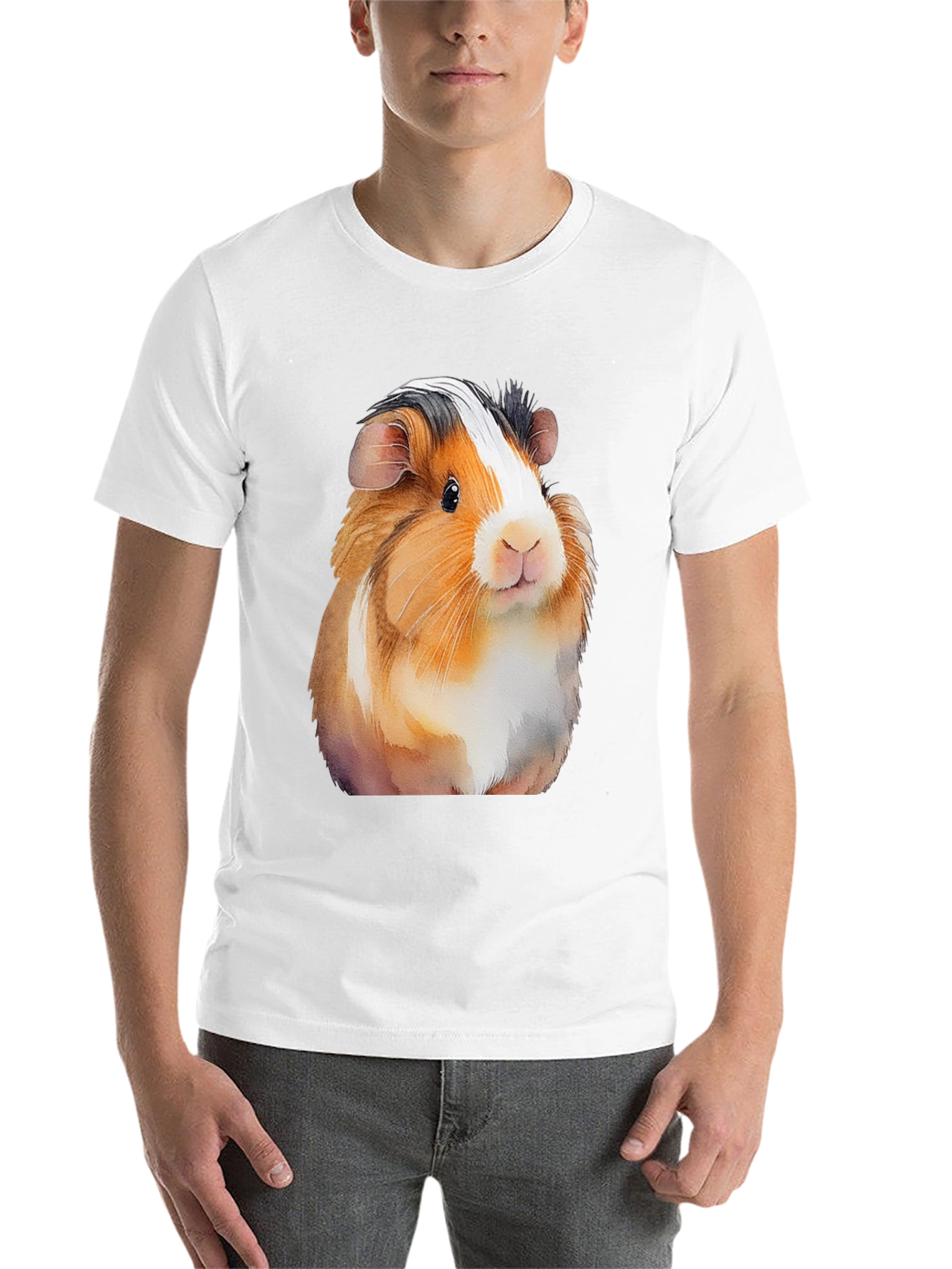 Black Guinea Pig Graphic T-Shirt - Men's Black Tee view 14