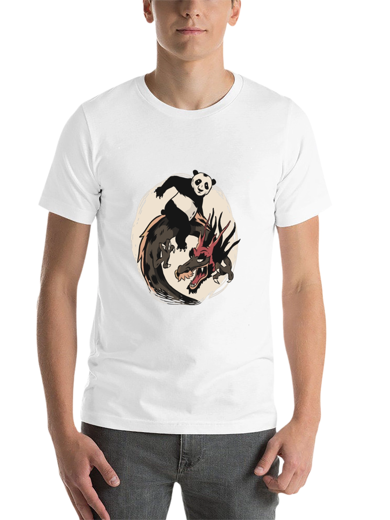 Black Panda and Dragon Graphic Tee - Unique Design view 14