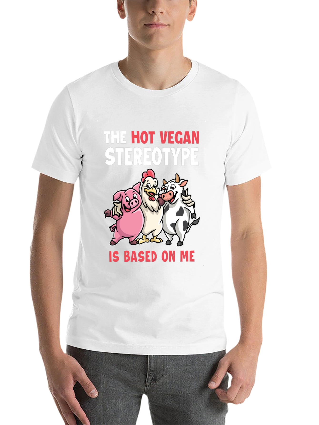 Black The Hot Vegan Stereotype Graphic T-Shirt view 14
