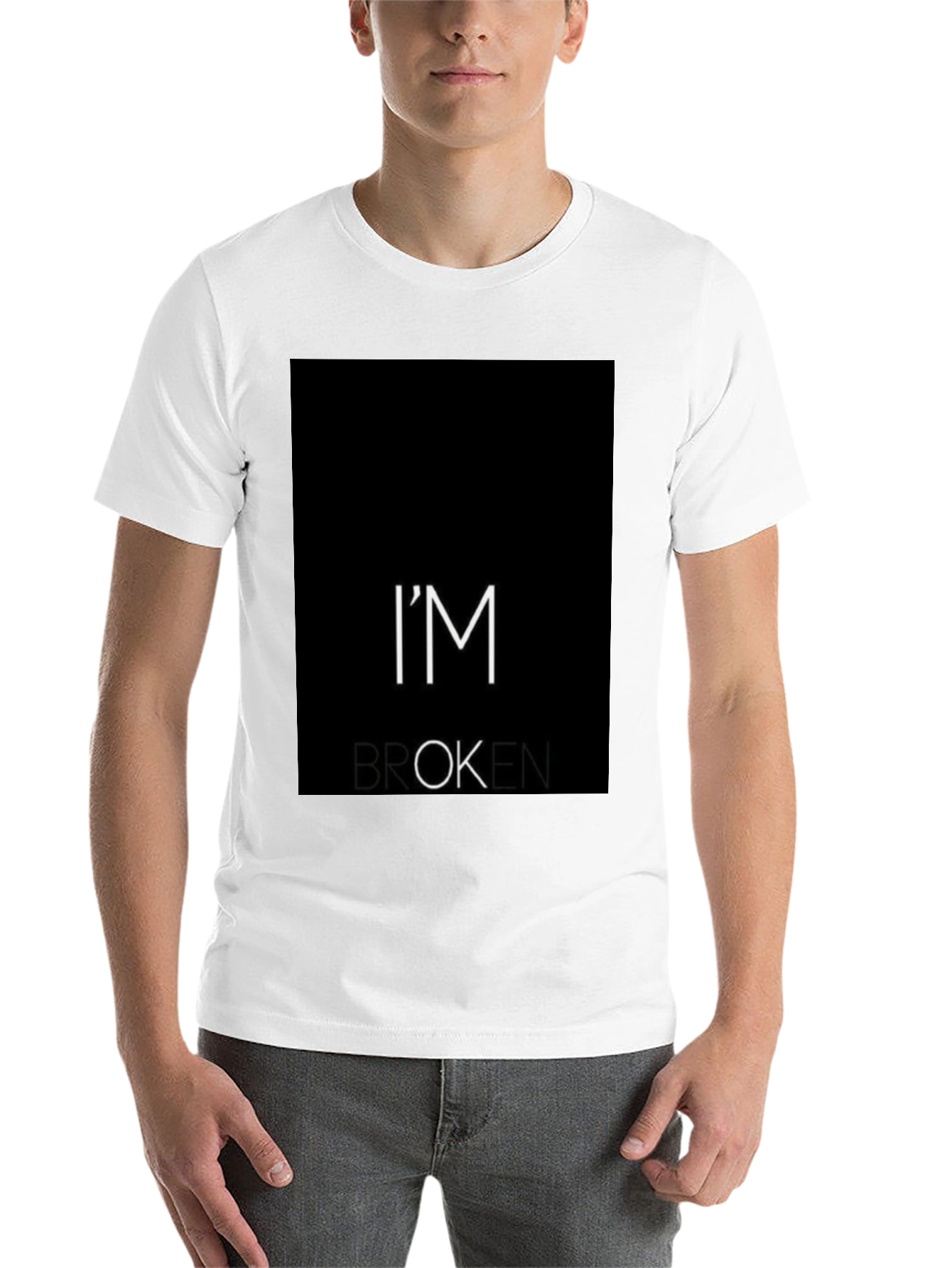 Black I'm Broken T-Shirt - Black Graphic Tee view 14