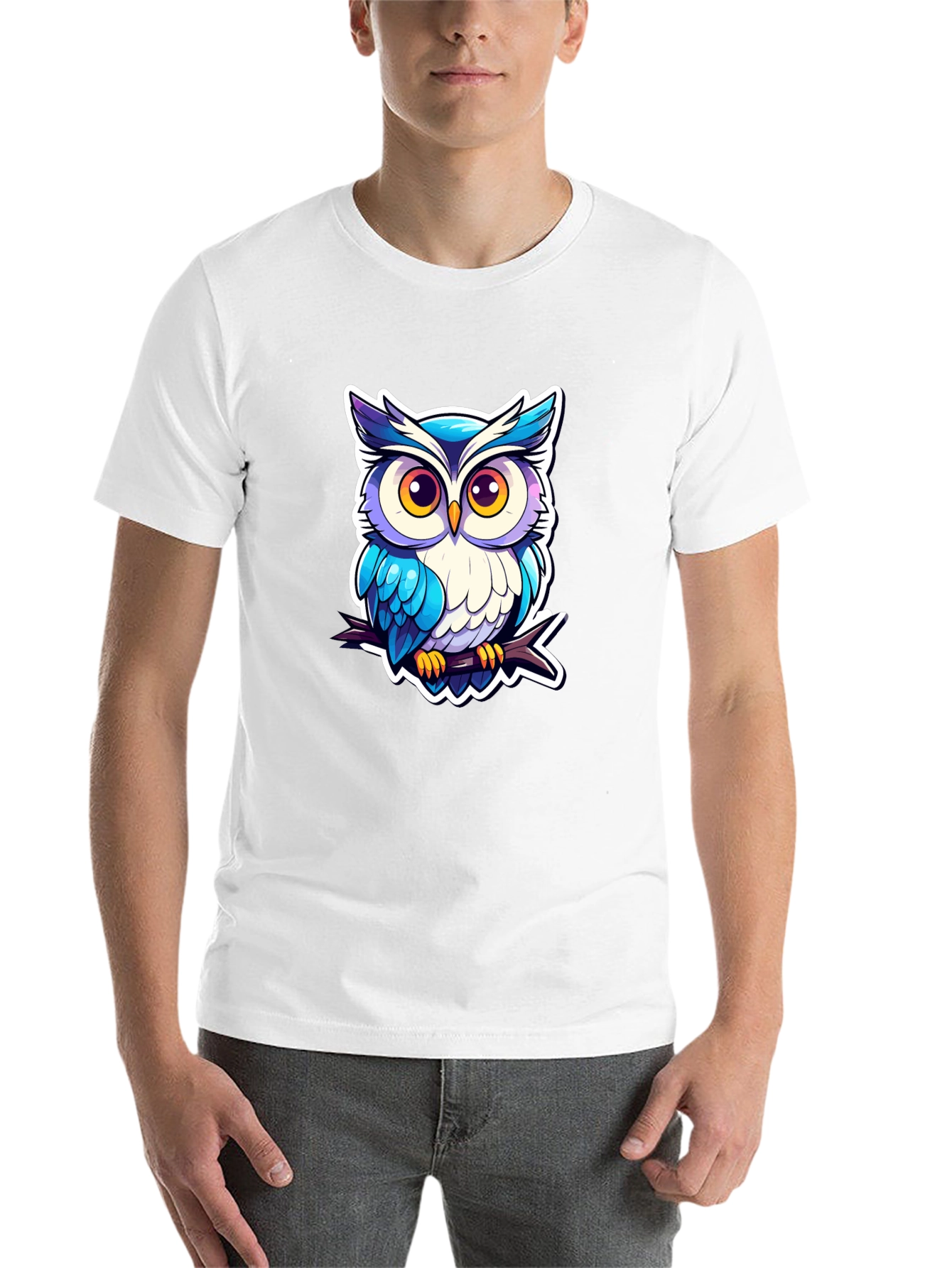Black Cool Owl Graphic Tee - Unique Design! view 14