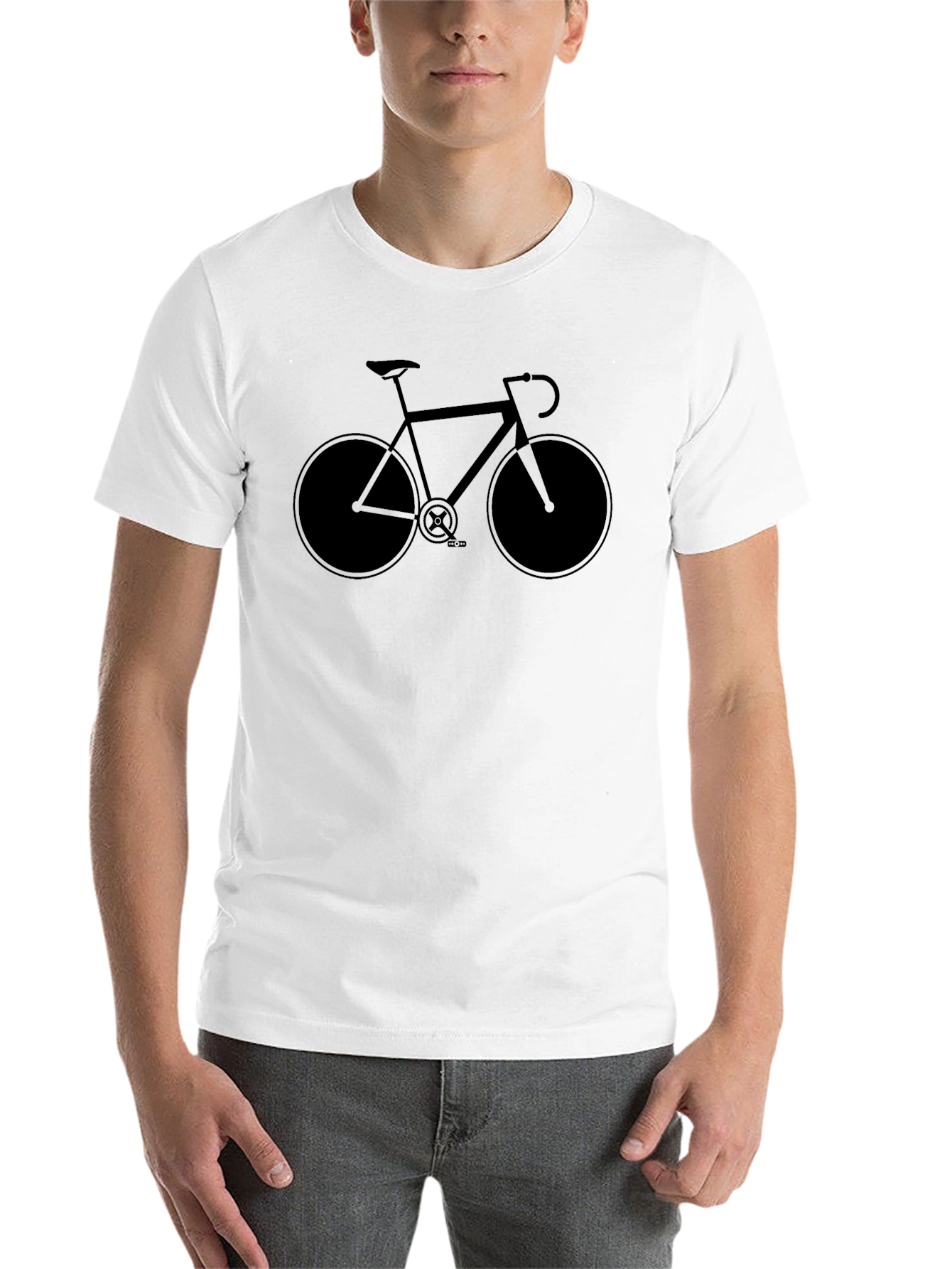 Black Men's Black Bicycle Graphic T-Shirt view 14