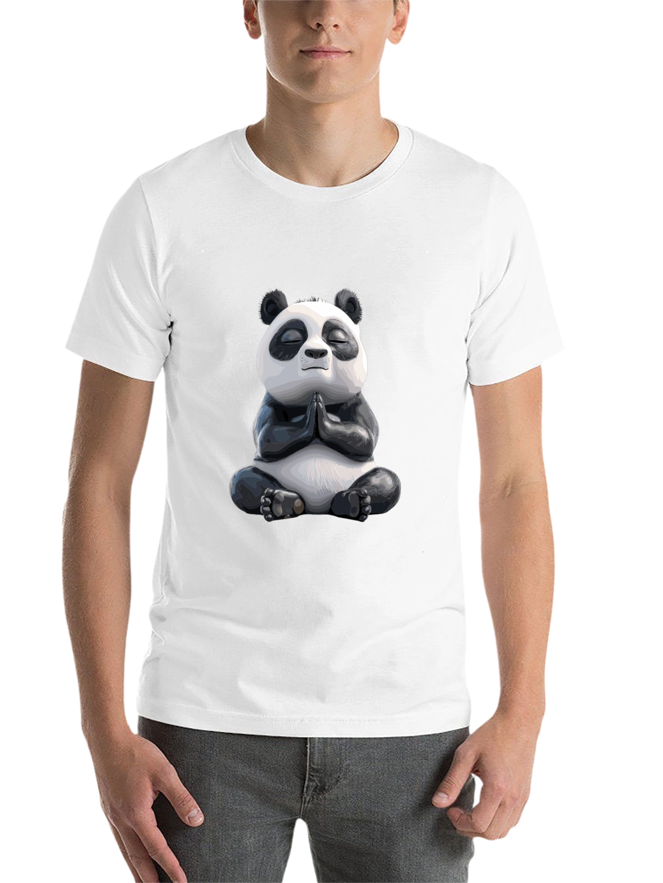 Black Meditating Panda Graphic Tee - Zen Vibes view 14