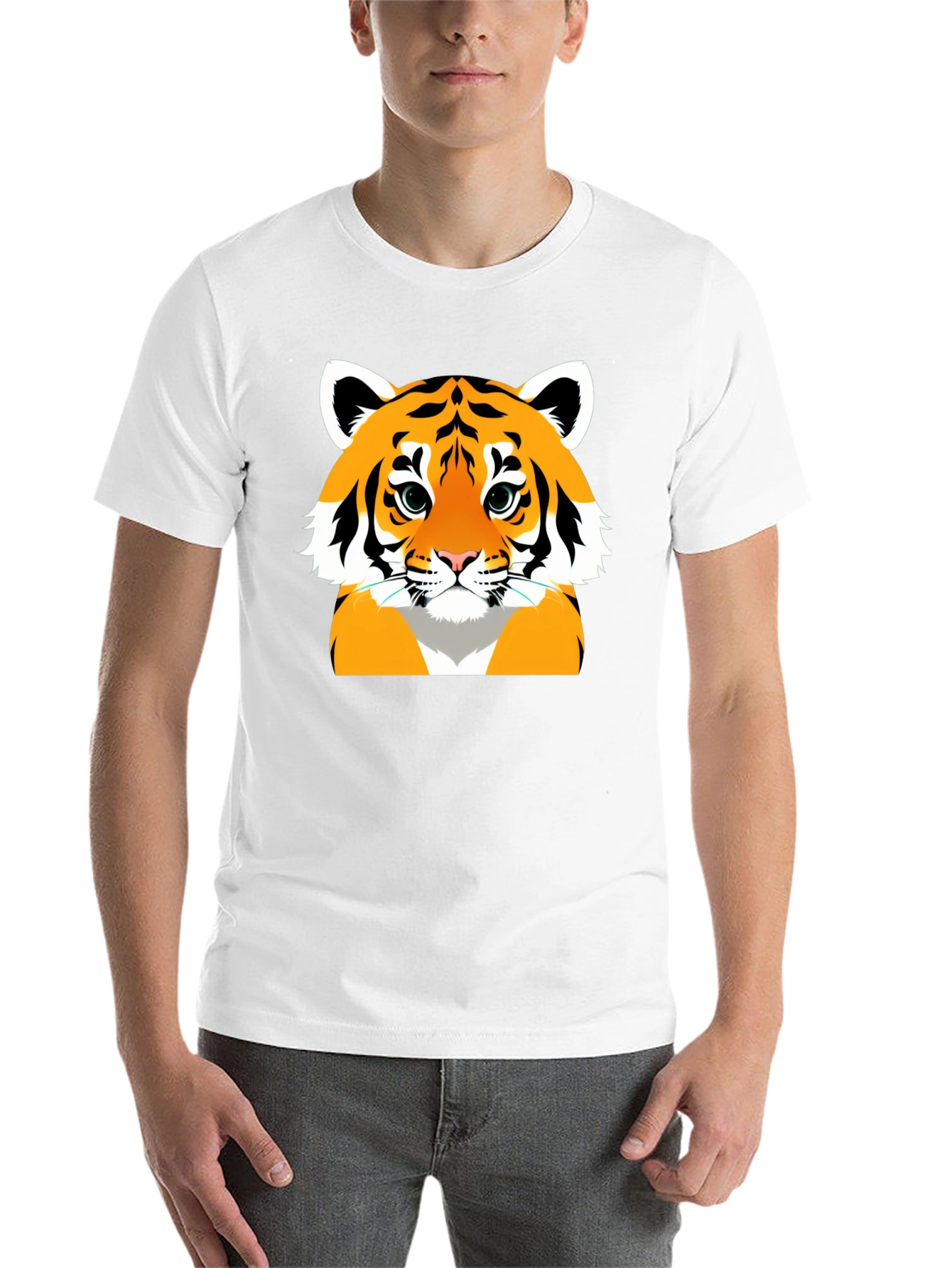Black Cool Tiger Graphic Tee - Men's Black T-Shirt view 14