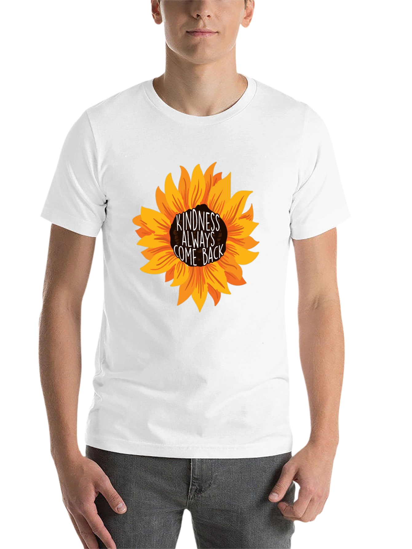 Black Kindness Always Come Back Sunflower T-Shirt view 14
