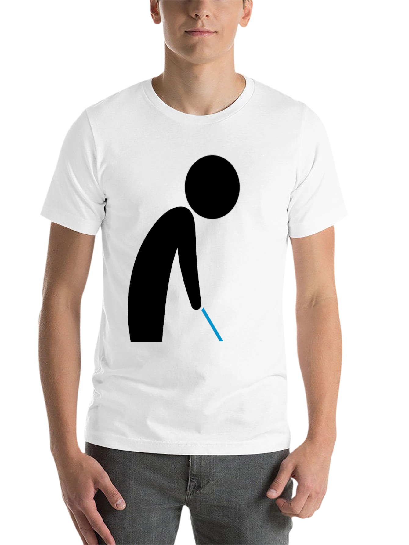 Black Abstract Minimalist Graphic Tee - Black Cotton Blend view 14