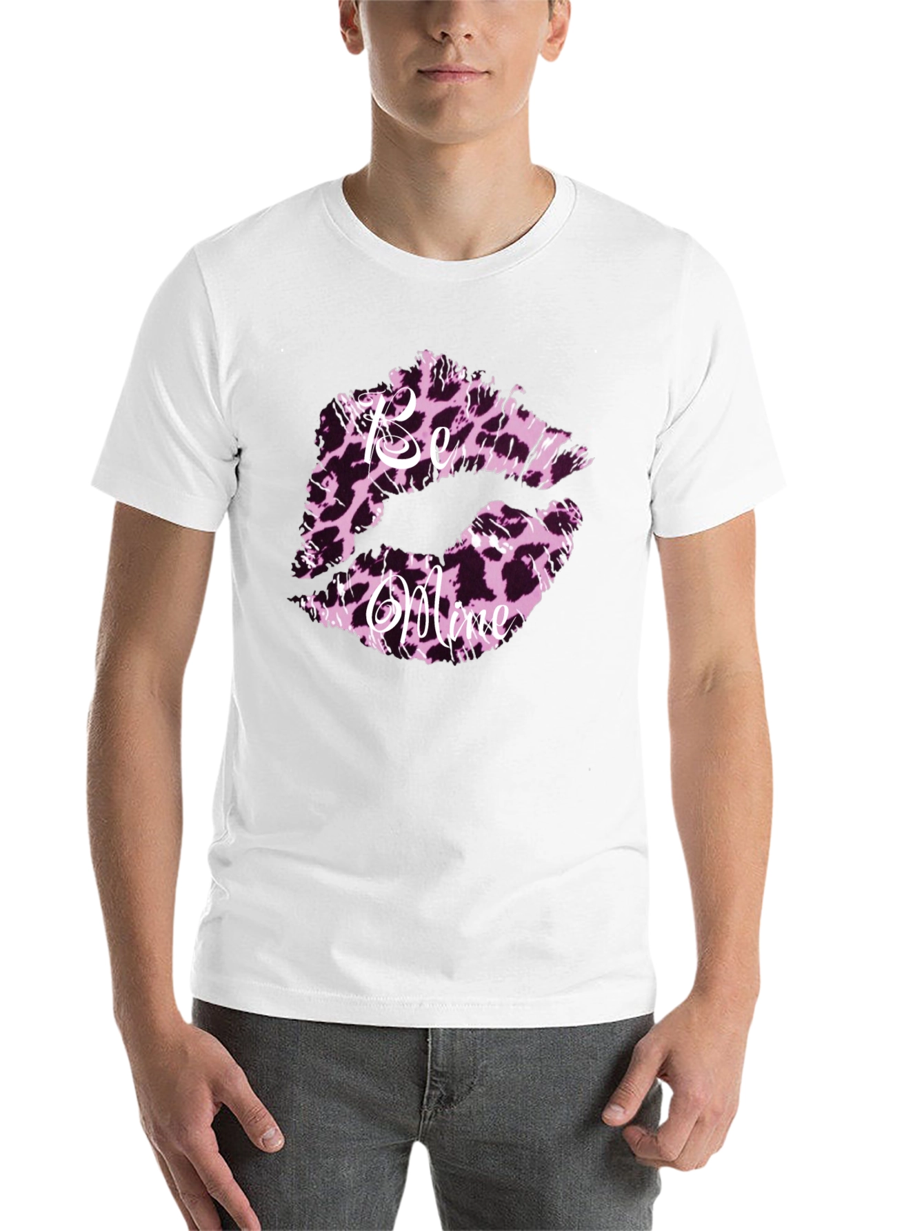 Black Be Mine Leopard Print Lips Graphic Tee view 14