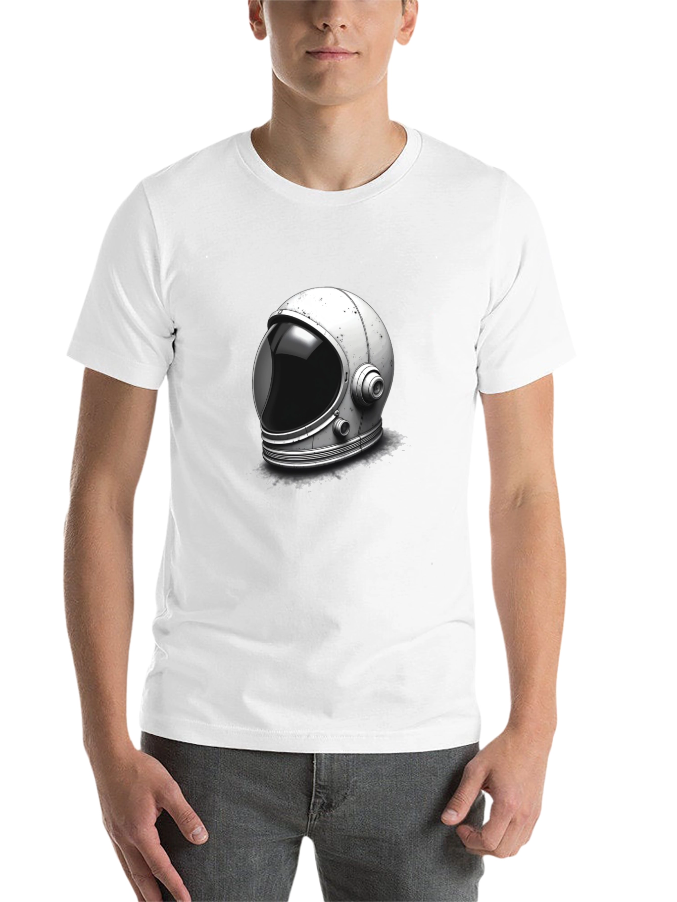 Black Astronaut Helmet Graphic Tee - Space Exploration T-Shirt view 14