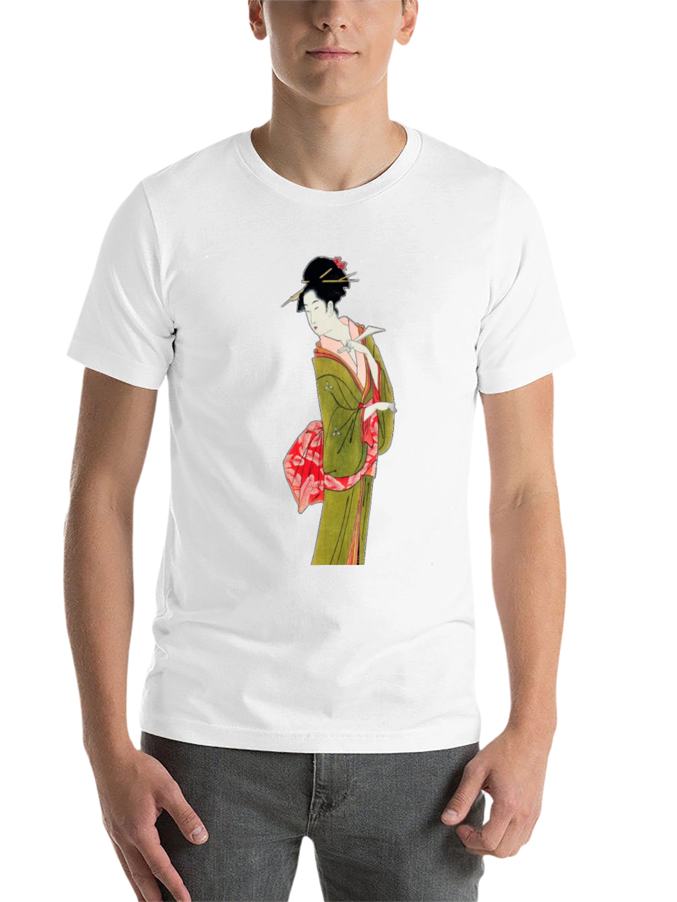 Black Japanese Geisha Art T-Shirt - Unique Ukiyo-e Design view 14
