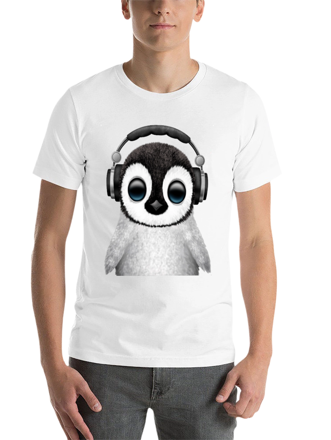 Black Penguin DJ Black T-Shirt - Music Lover Tee view 14