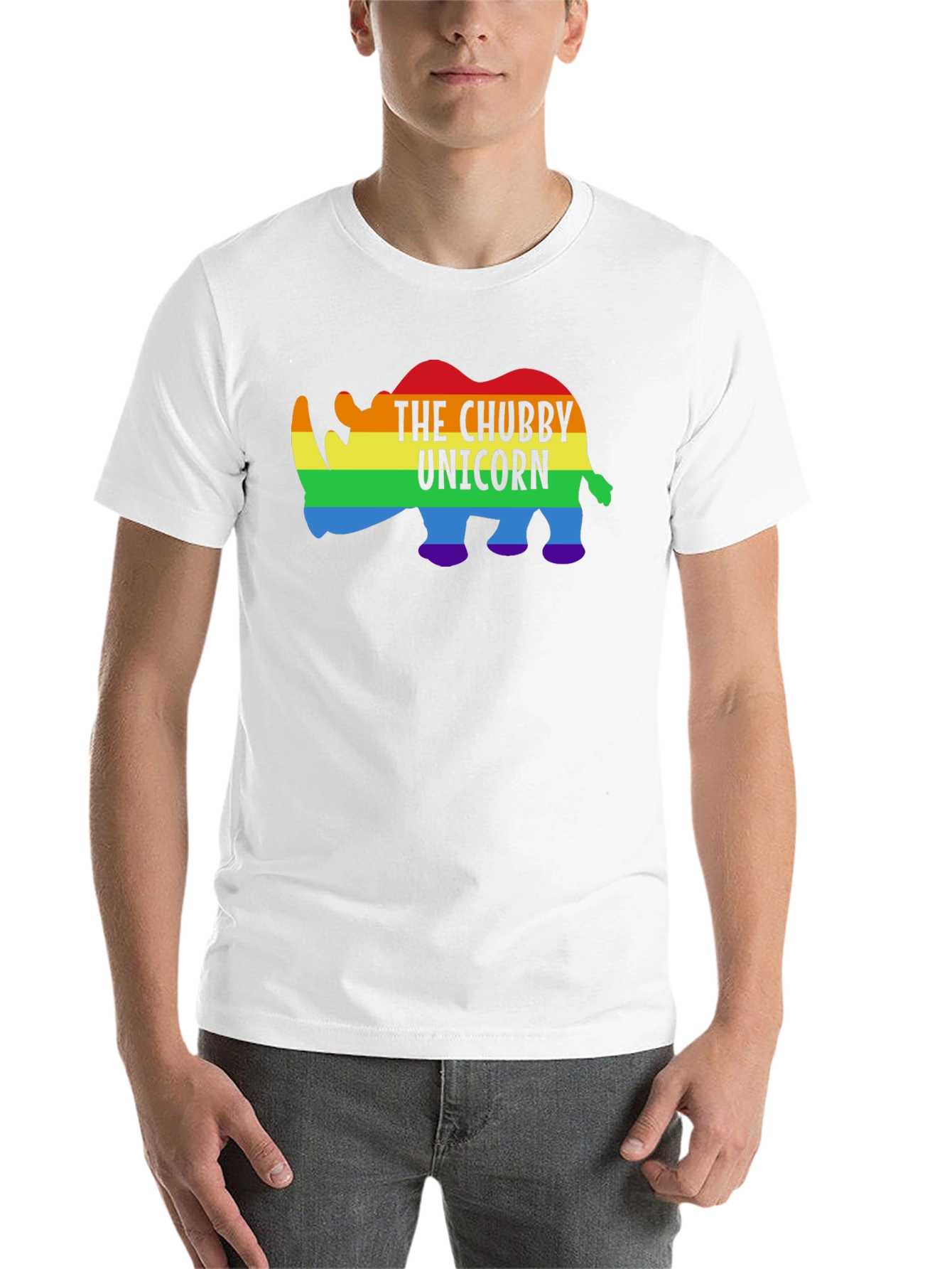 Black Chubby Unicorn Rainbow Graphic Tee view 14