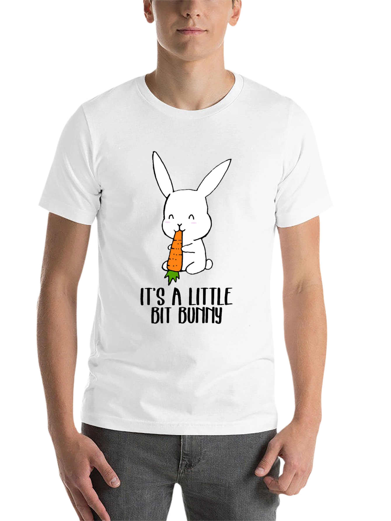 Black It's A Little Bit Bunny T-Shirt view 14