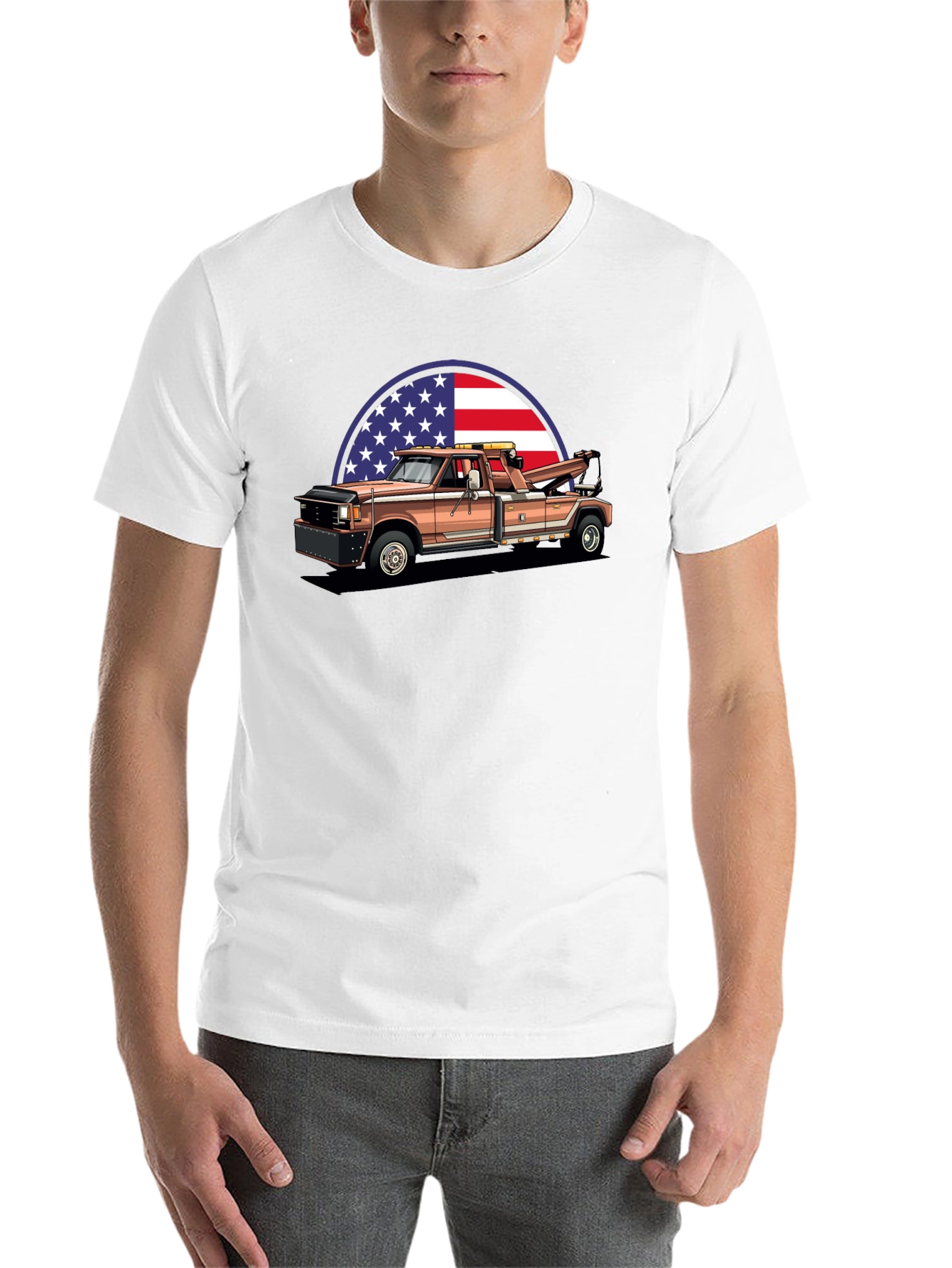 Black American Tow Truck Graphic Tee view 14