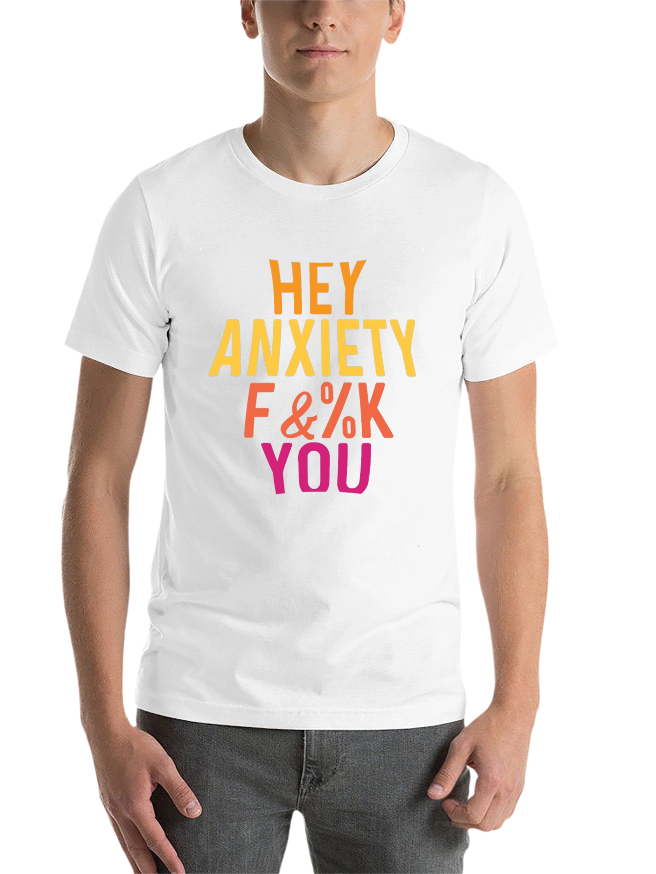 Black Hey Anxiety T-Shirt view 14