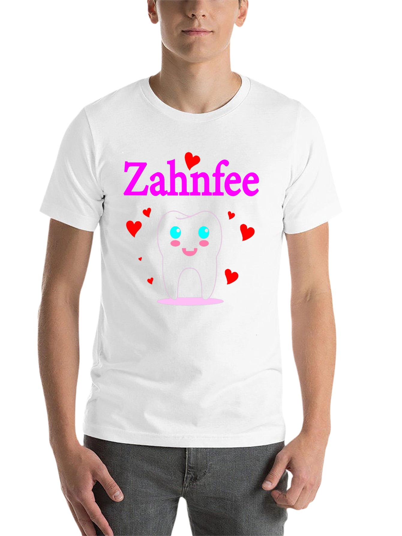 Black Zahnfee Cartoon Tooth T-Shirt - Dental Fairy Tee view 14