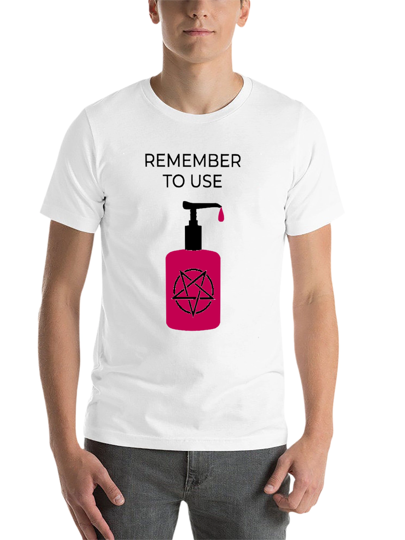 Black Remember to Use T-Shirt with Dark Humor Design view 14