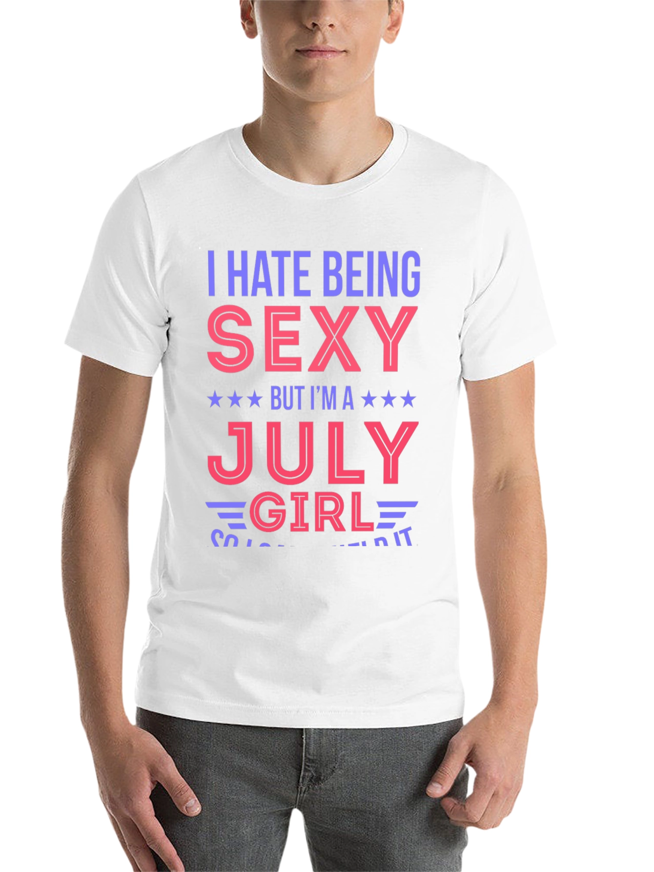Black I Hate Being Sexy July Girl Graphic T-Shirt view 14