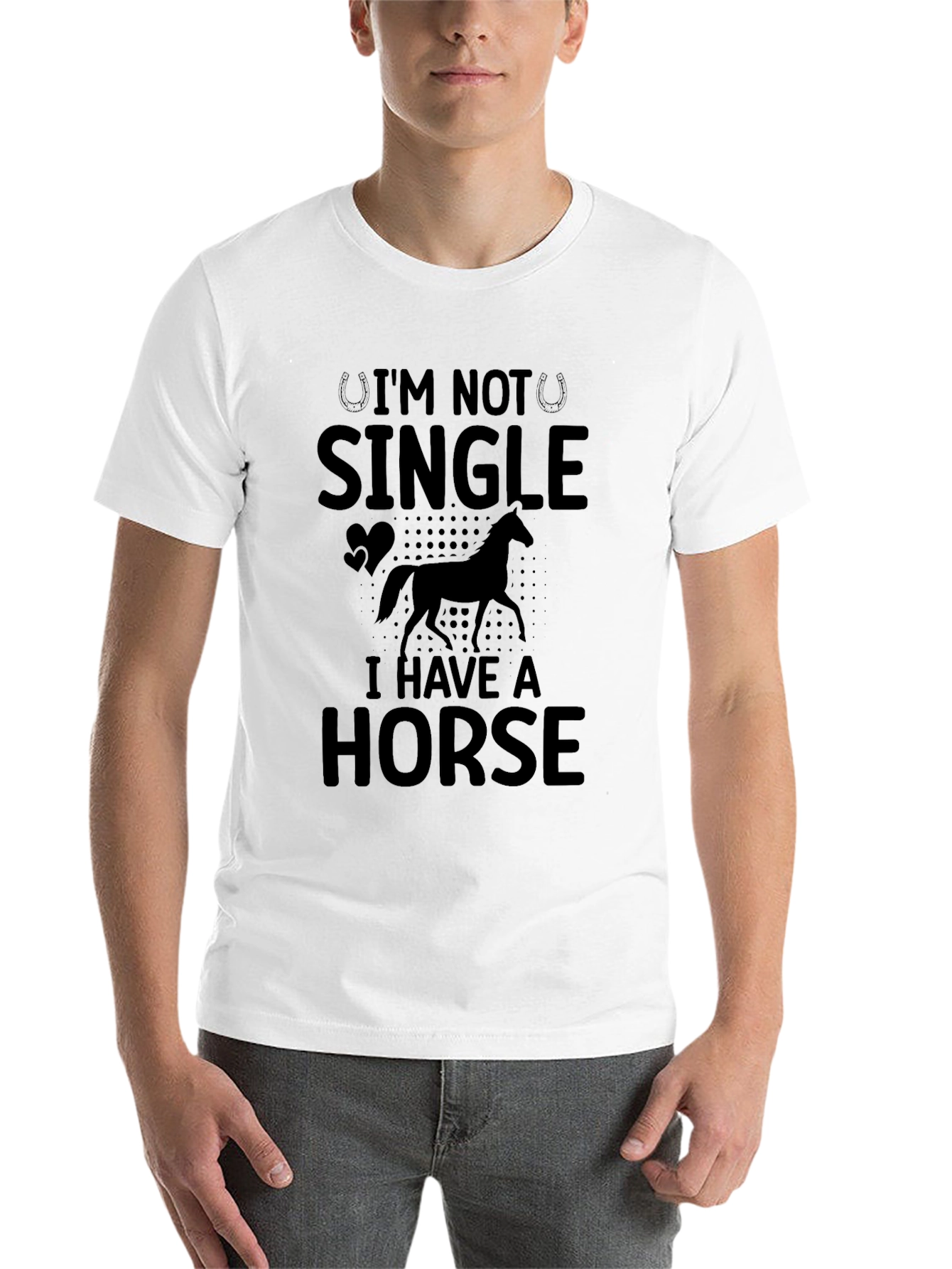 Black I'm Not Single I Have A Horse T-Shirt view 14