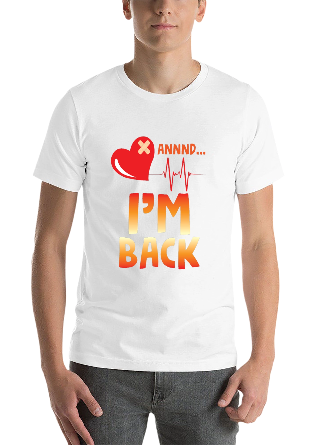 Black I'm Back Heartbeat Graphic Tee view 14