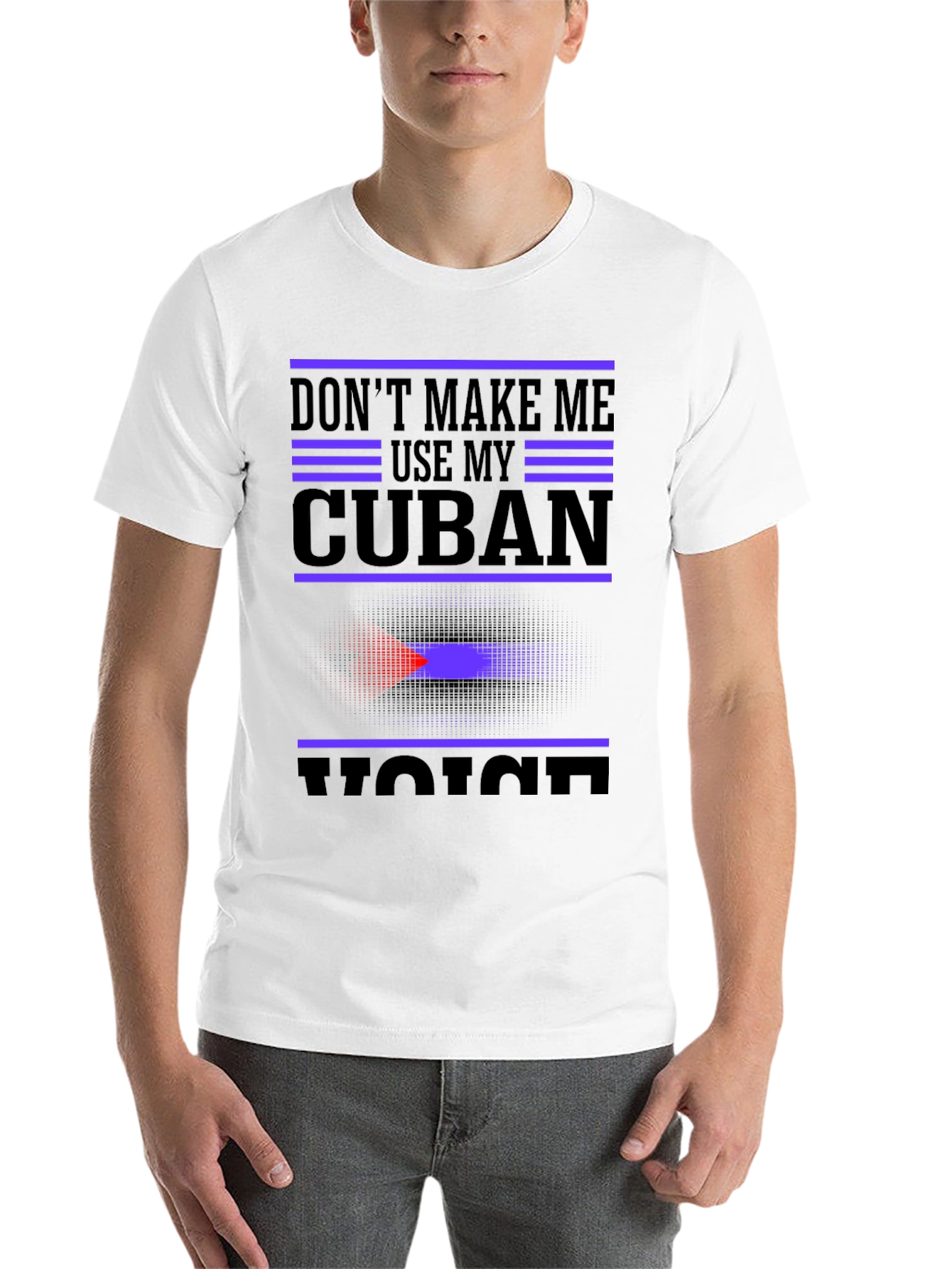 Black Cuban Voice Graphic T-Shirt - Novelty Tee view 14