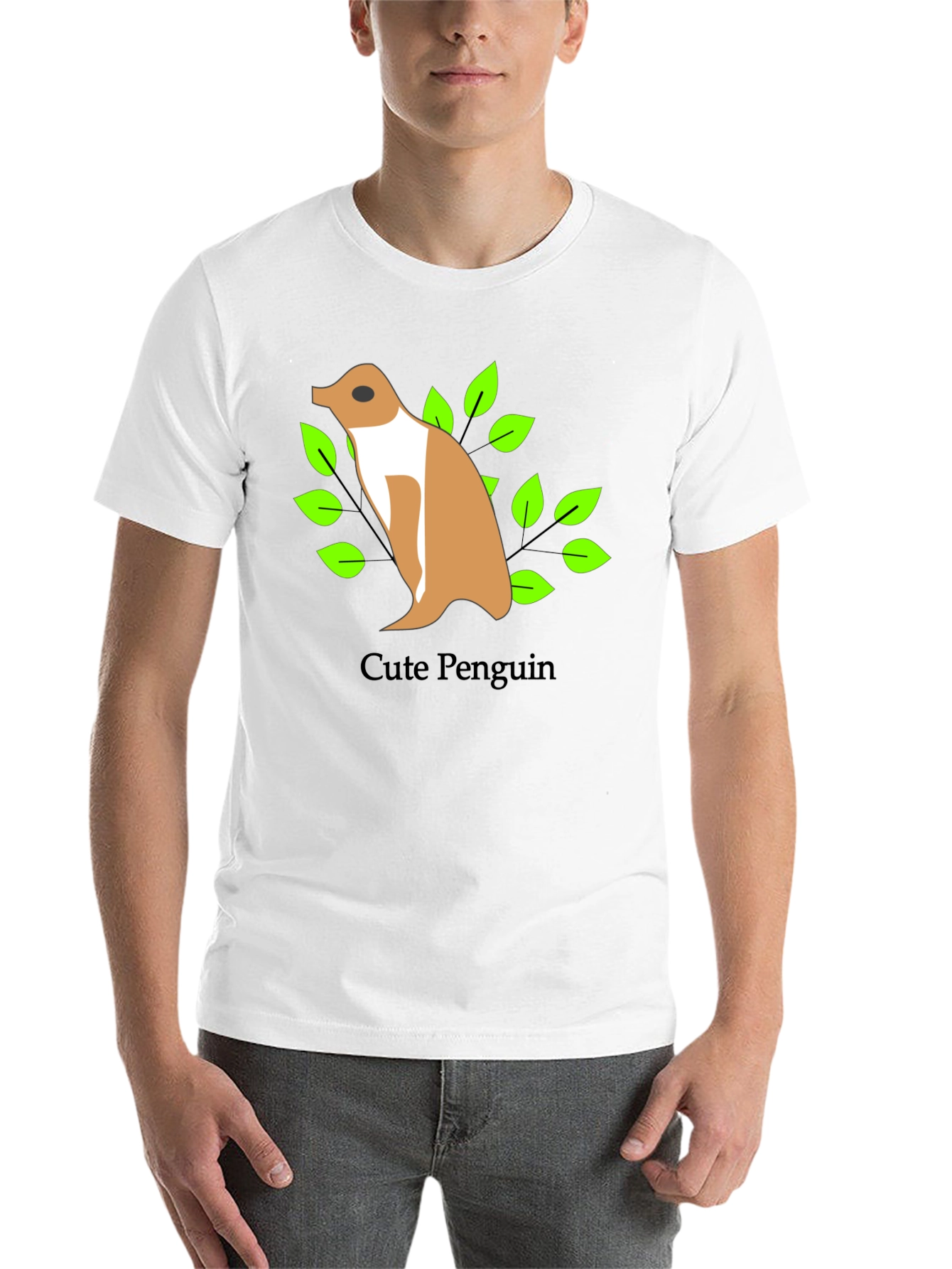 Black Cute Penguin Graphic Black T-Shirt view 14