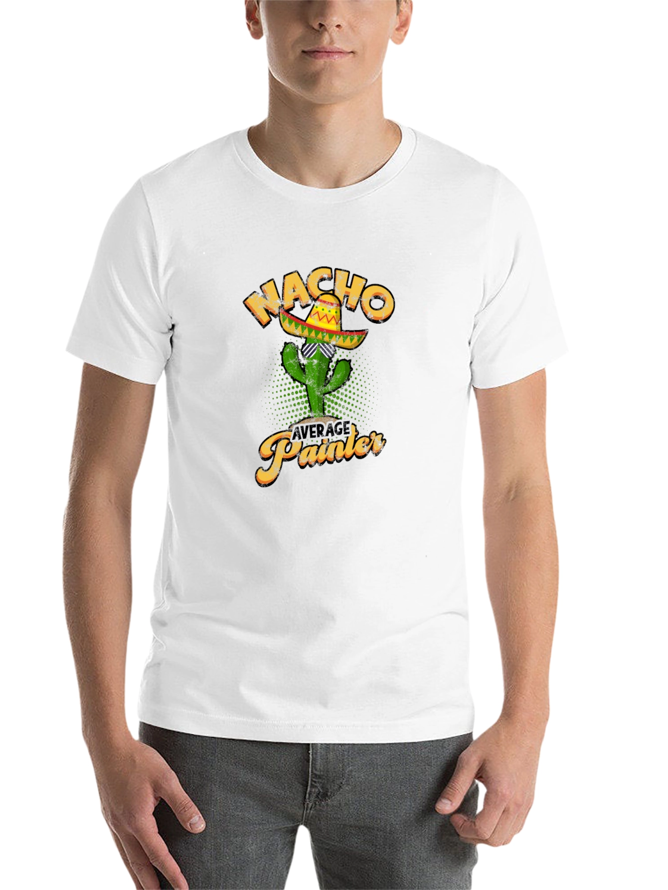 Black Nacho Average Painter Cactus T-Shirt view 14