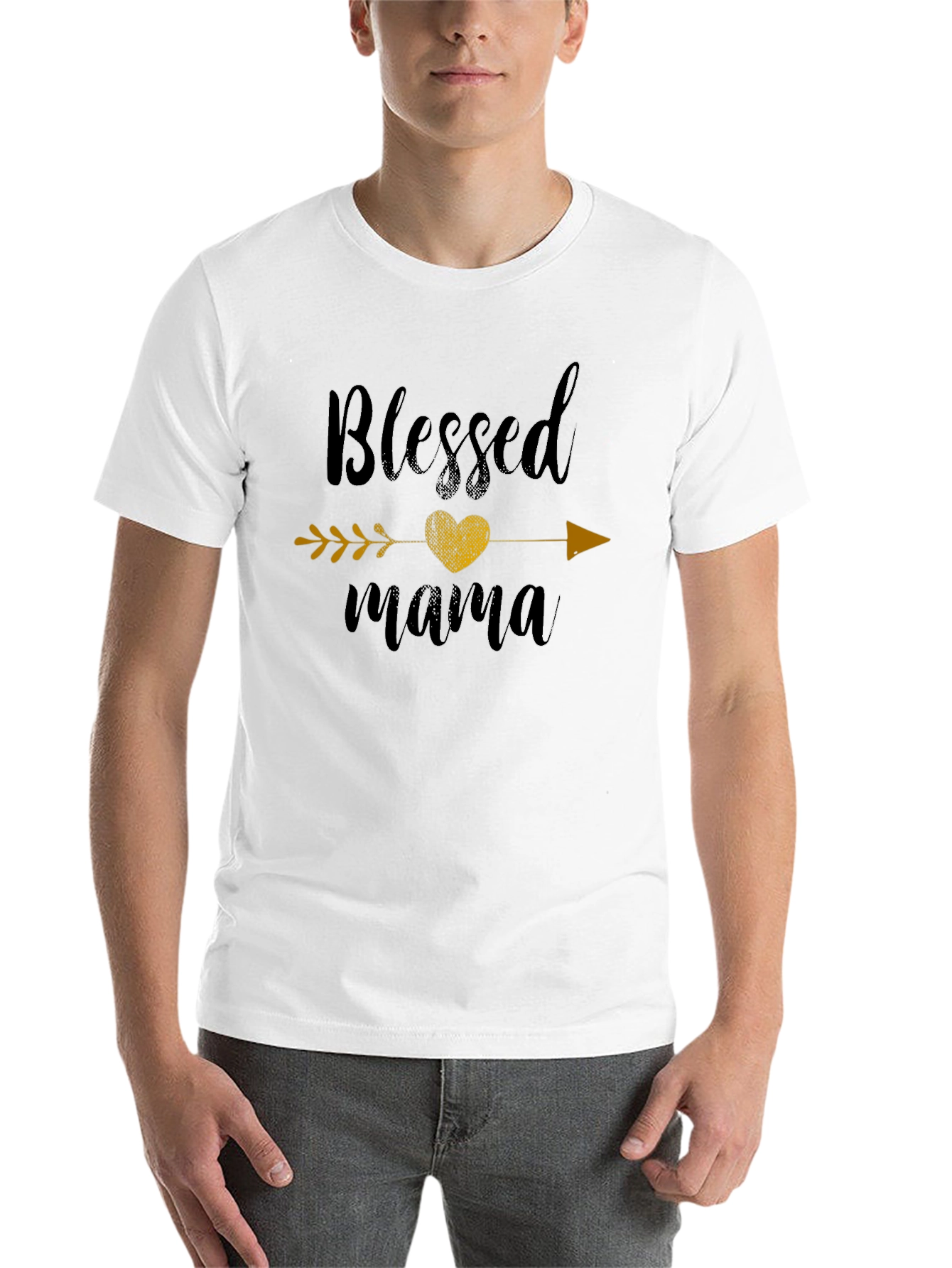 Blessed Mama T-Shirt - Arrow Heart Graphic Tee - 14