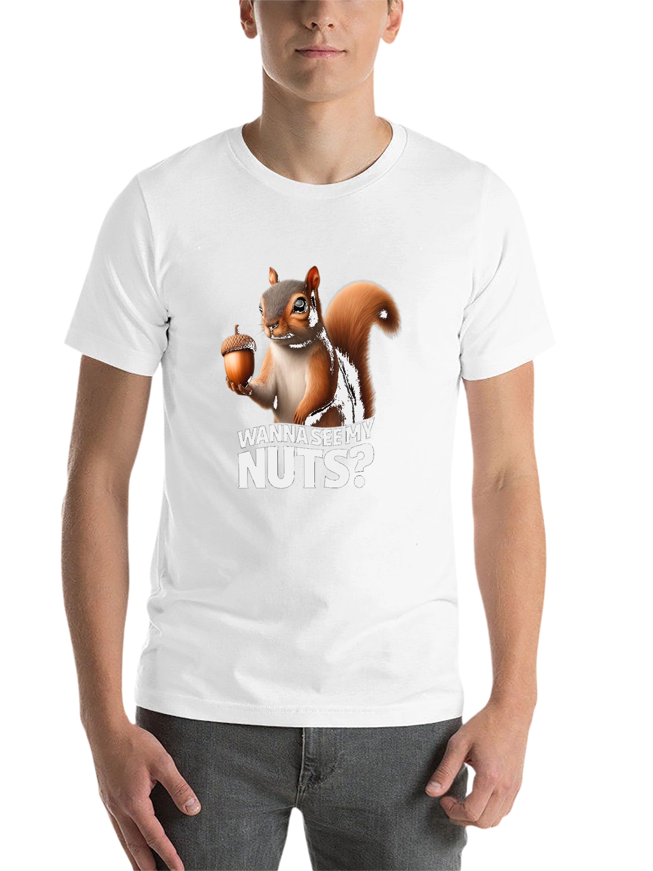 Black Funny Squirrel Wanna See My Nuts T-Shirt view 14