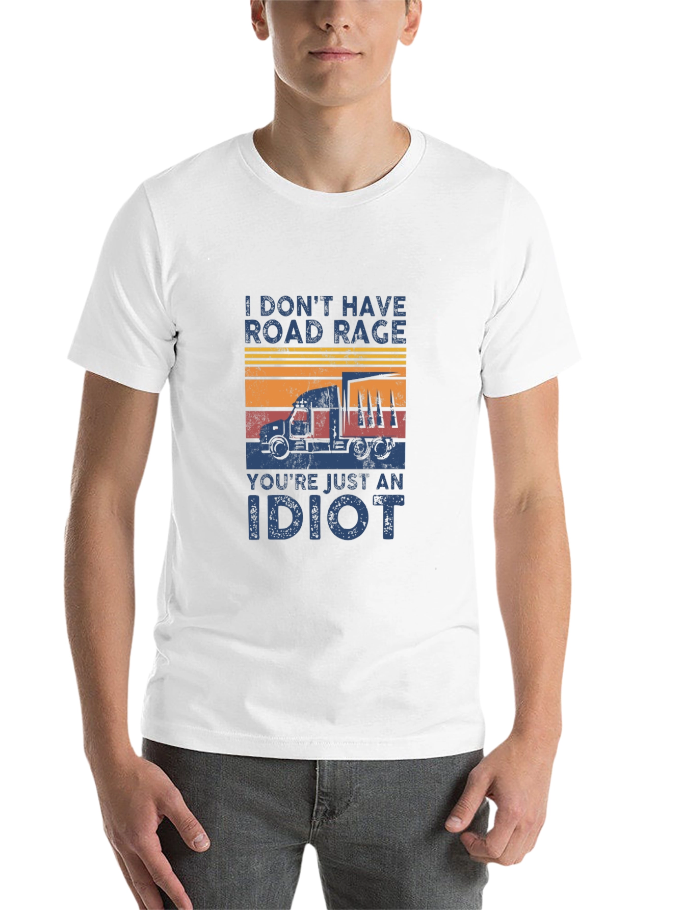 Black Road Rage Trucker Tee - Funny Truck Driving T-Shirt view 14