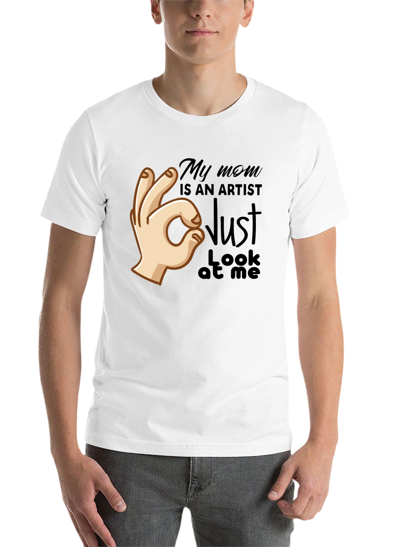Black My Mom is an Artist T-Shirt - Funny Graphic Tee view 14