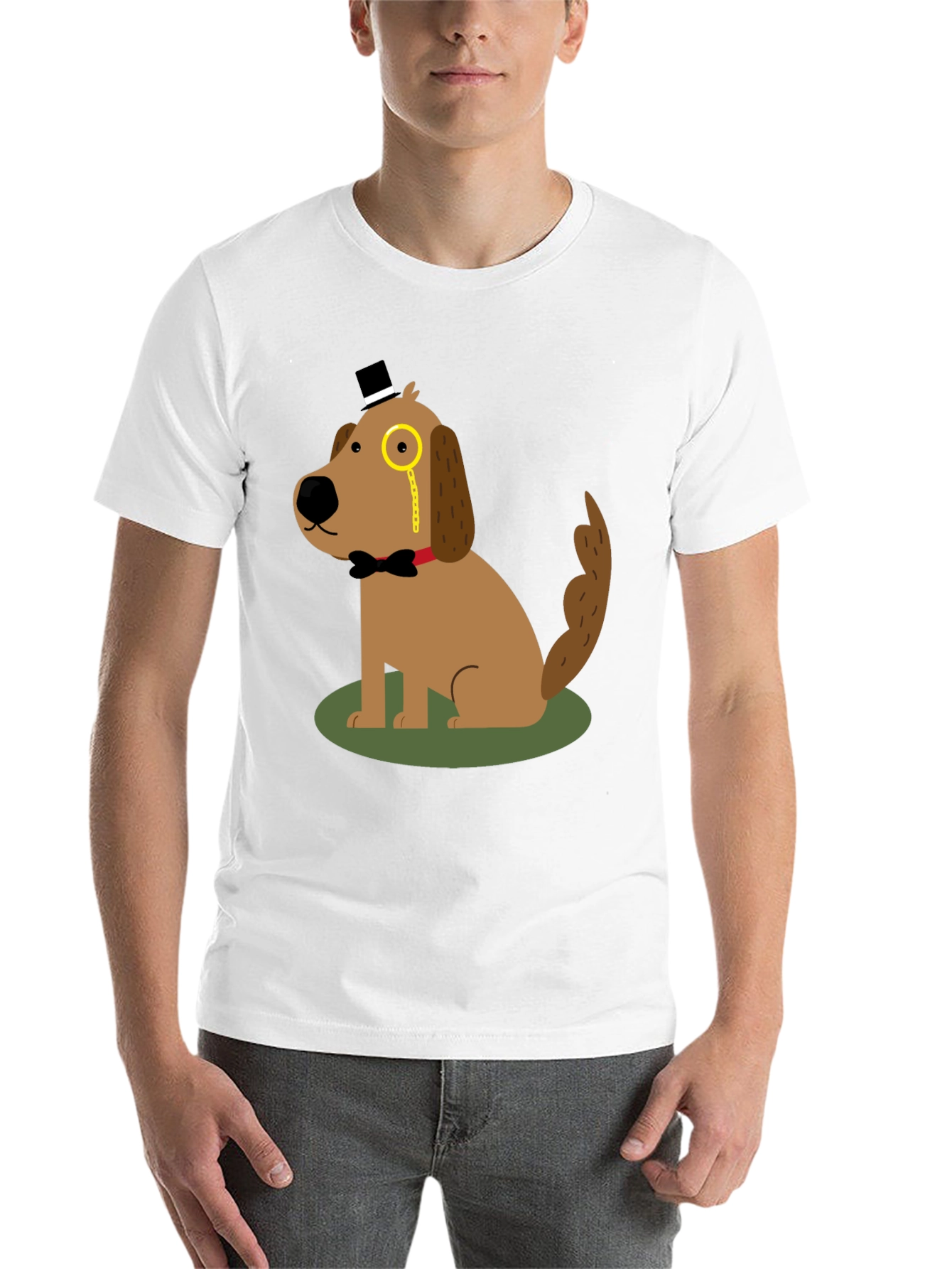Black Dapper Dog T-Shirt: Cartoon Gentleman view 14