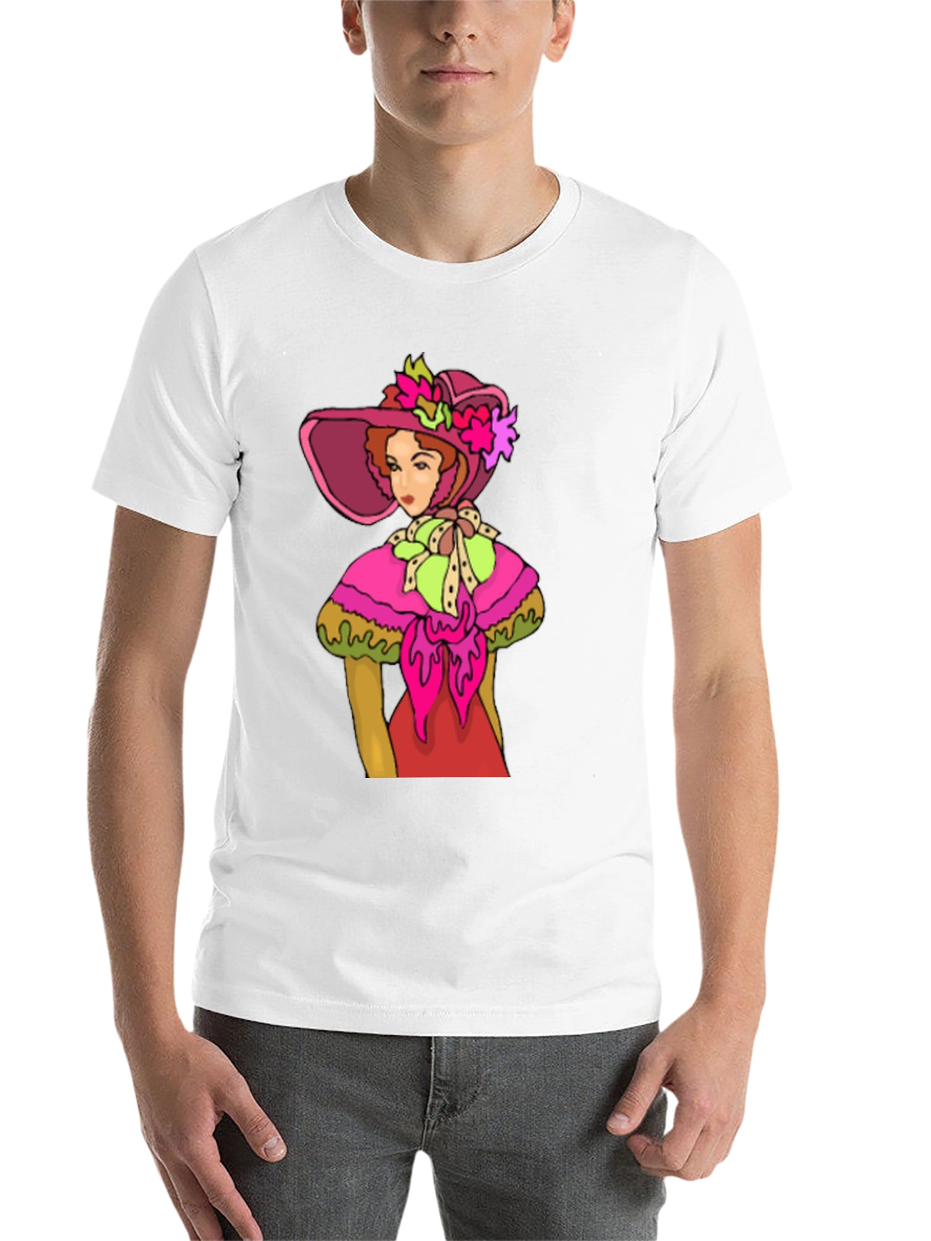 Black Vintage Lady Tee: Chic Retro Style view 14