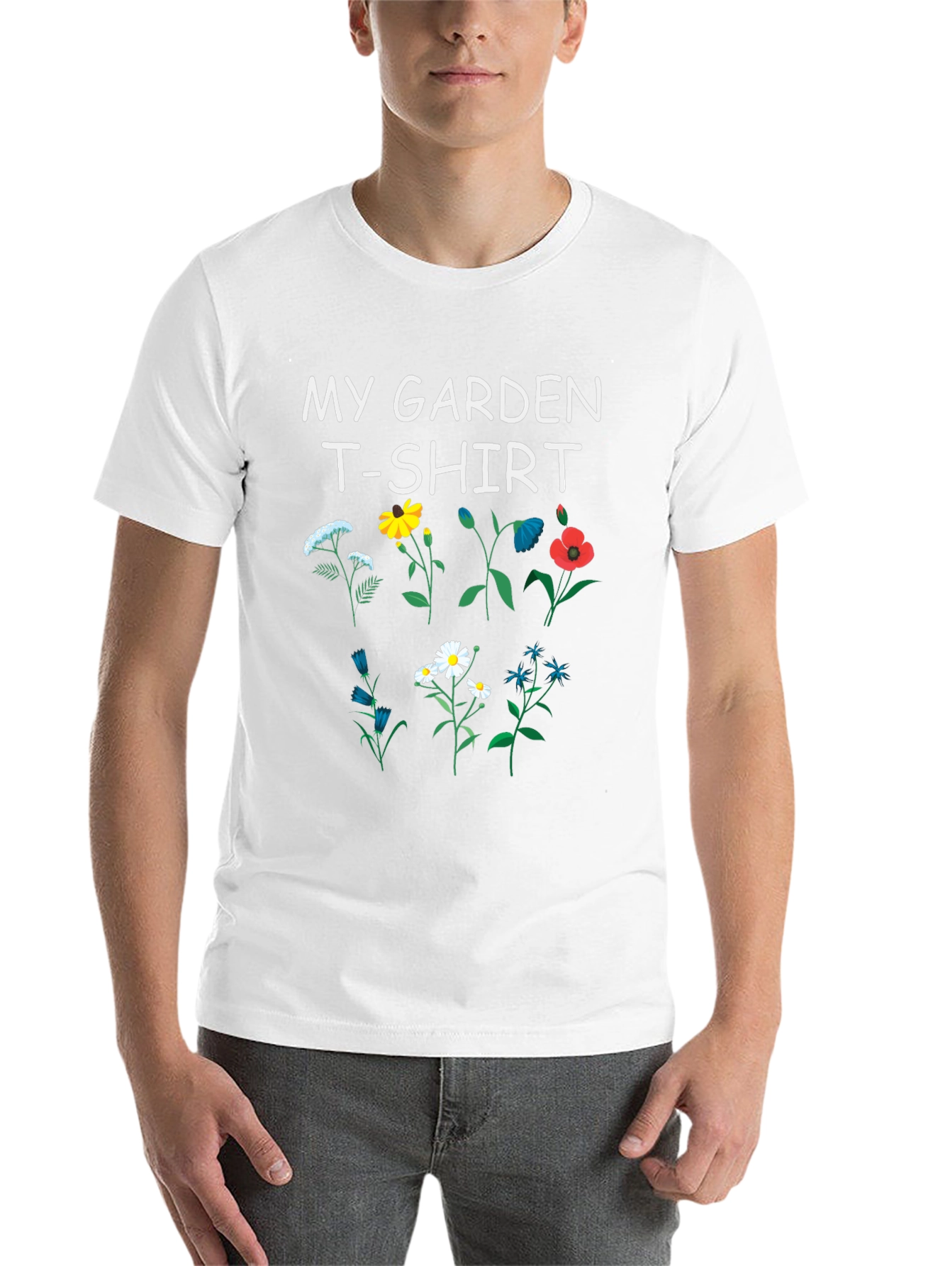 Black My Garden T-Shirt: Floral Design view 14