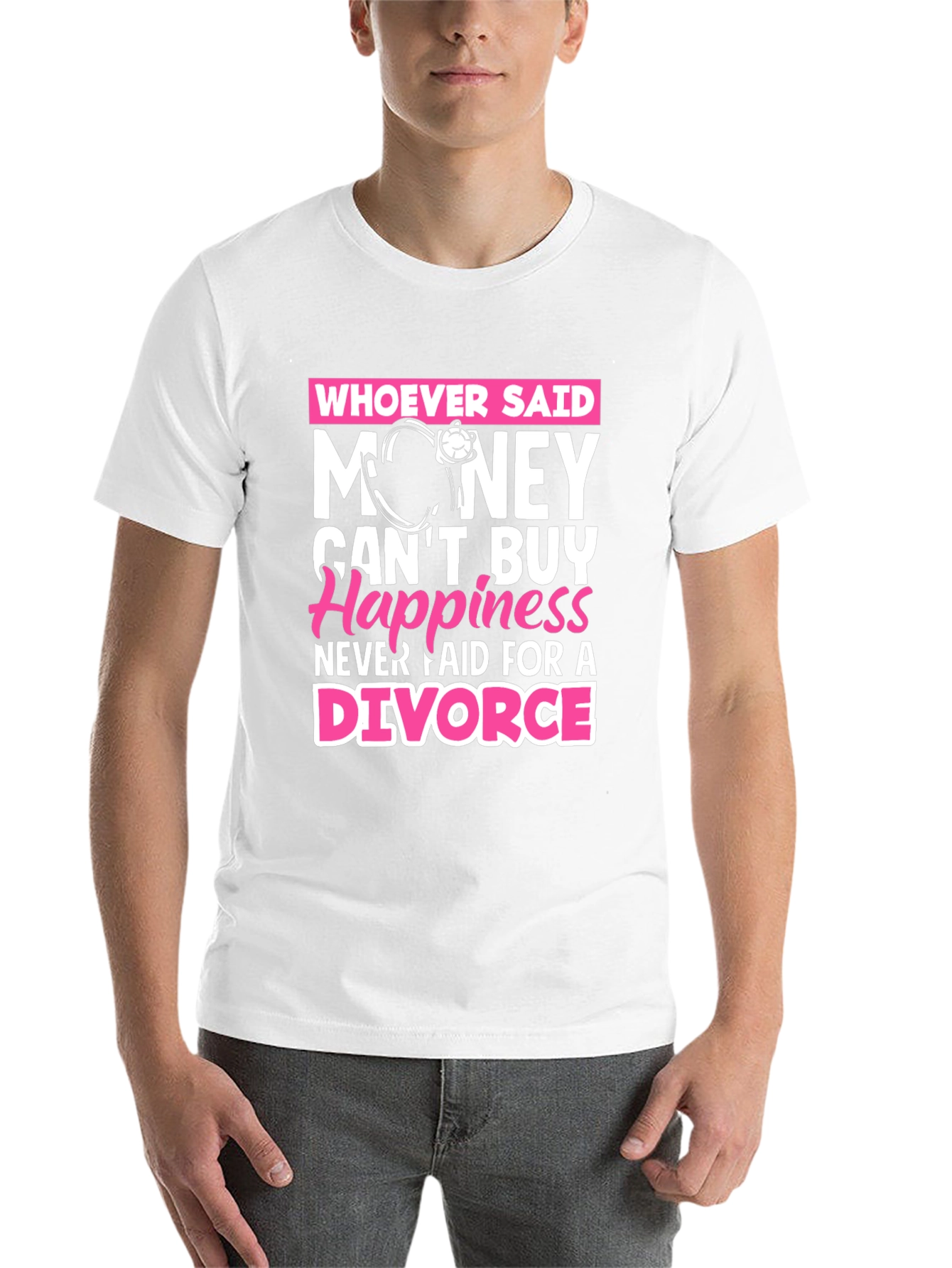 Black Money Can't Buy Happiness Divorce T-Shirt view 14