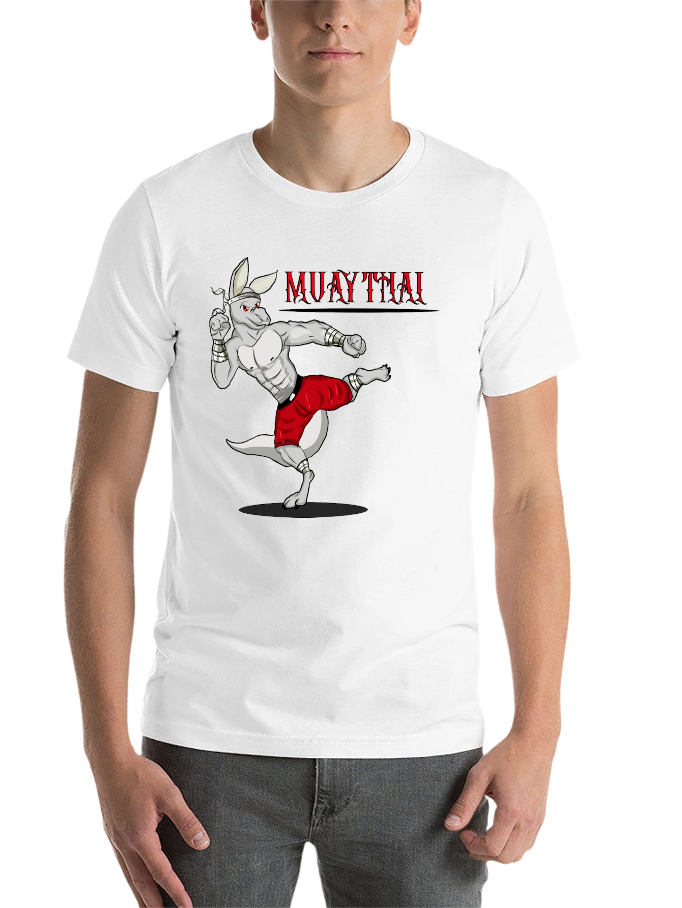 Black Muay Thai Kangaroo Graphic T-Shirt view 14