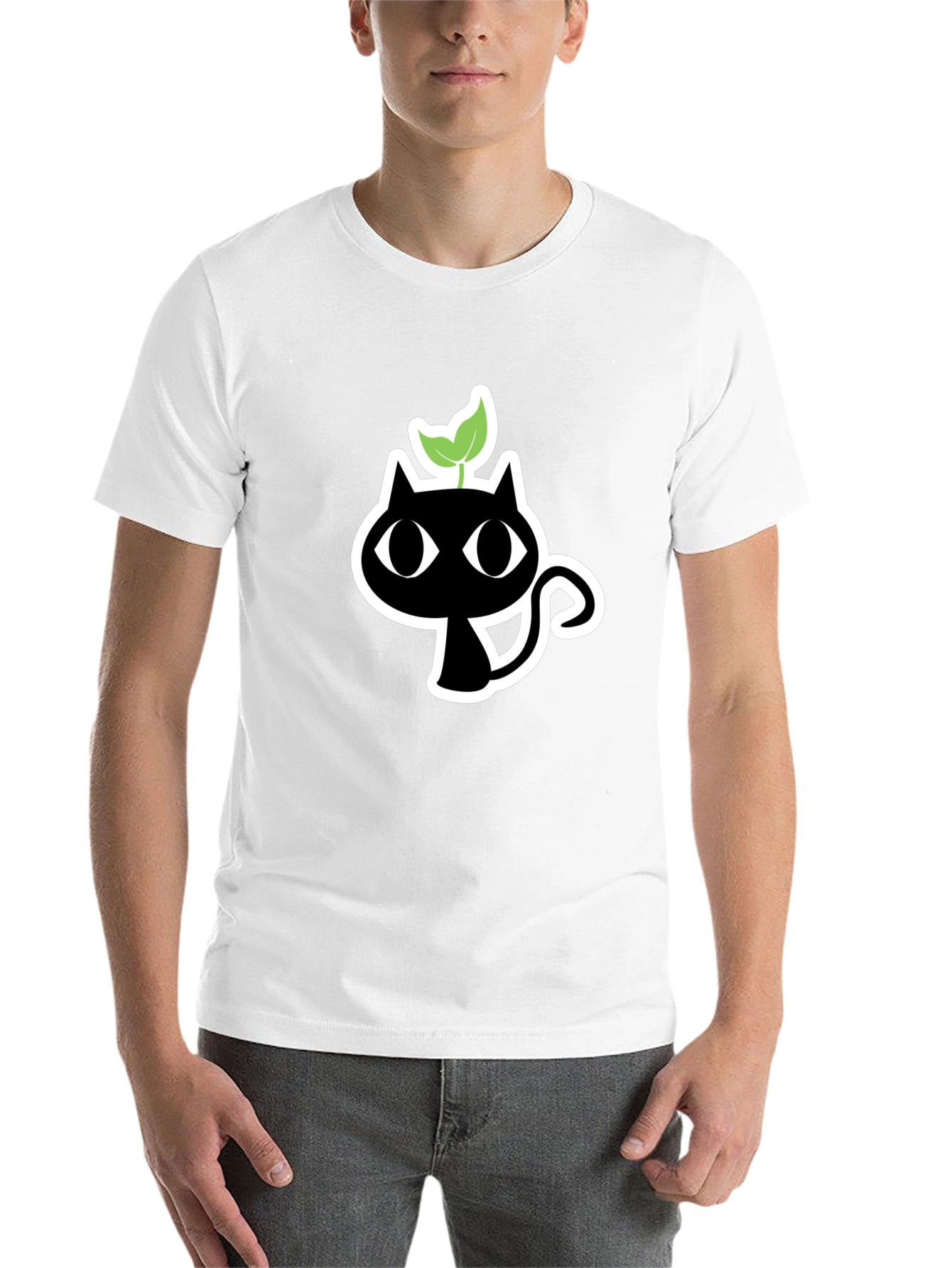Black Black Cat Plant T-Shirt - Unique Graphic Tee view 14