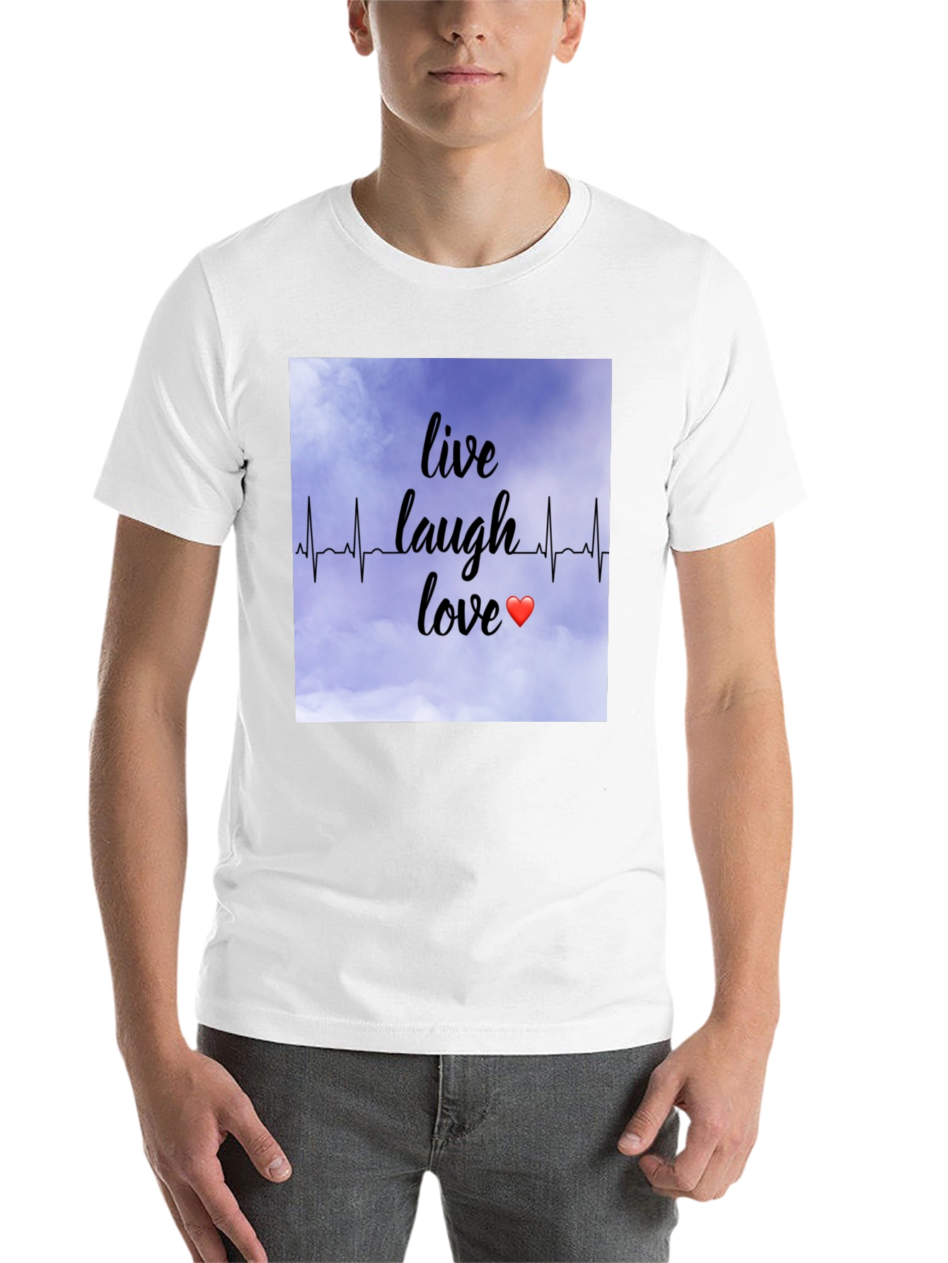 Black Live Laugh Love Heartbeat T-Shirt view 14