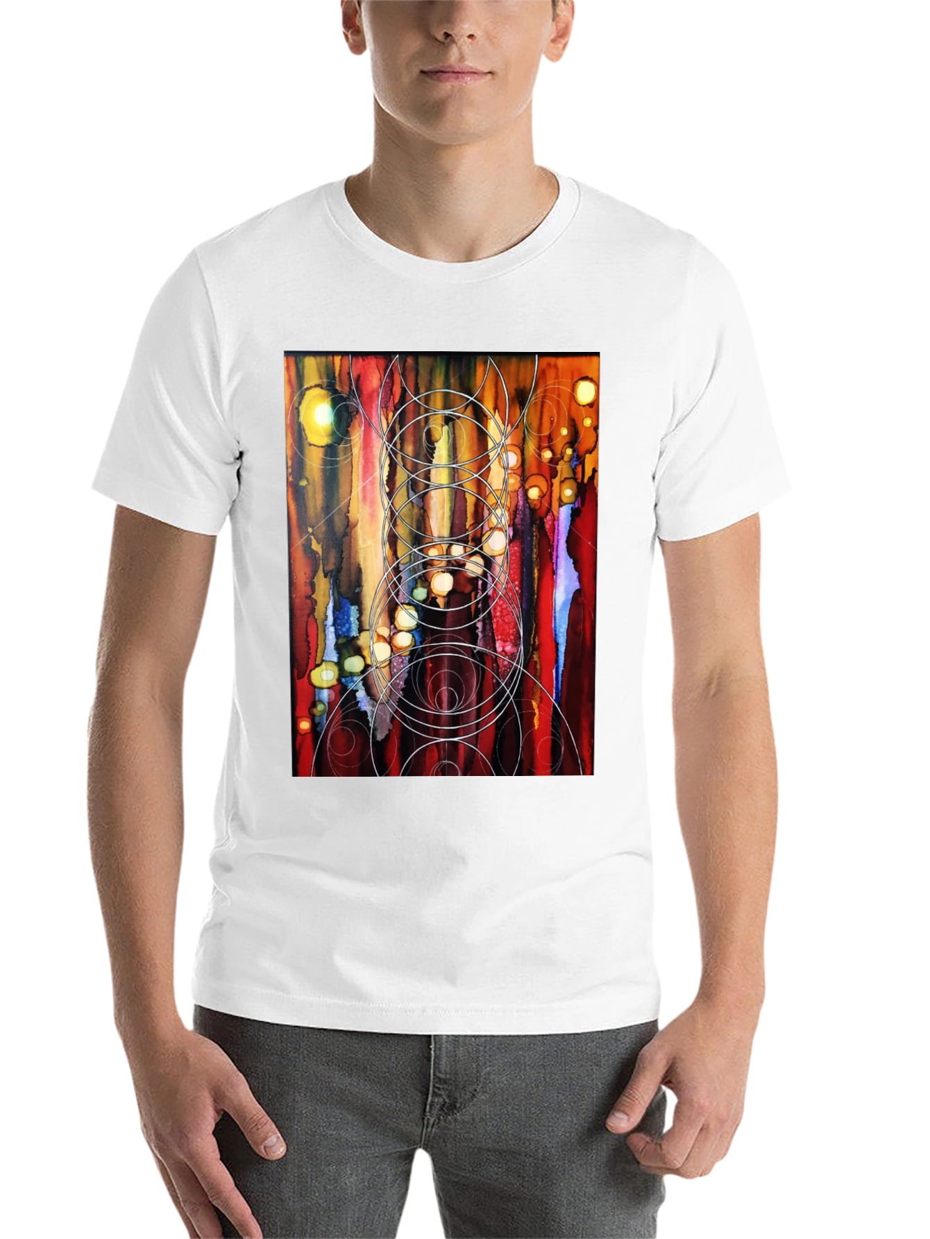 Black Abstract Art Black T-Shirt view 14