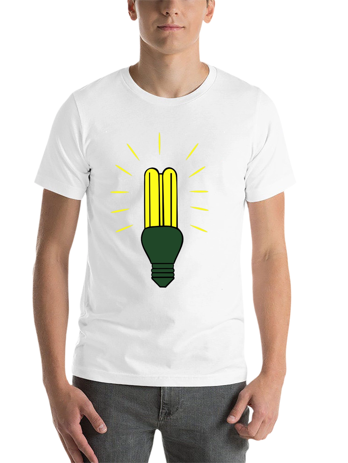 Black Eco-Friendly Light Bulb Graphic Tee view 14